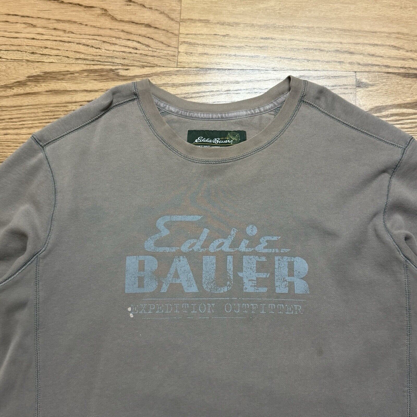 Vintage Vintage Eddie Bauer Men's Distressed Sweatshirt Large Gray Size US L / EU 52-54 / 3 - 4 Thumbnail
