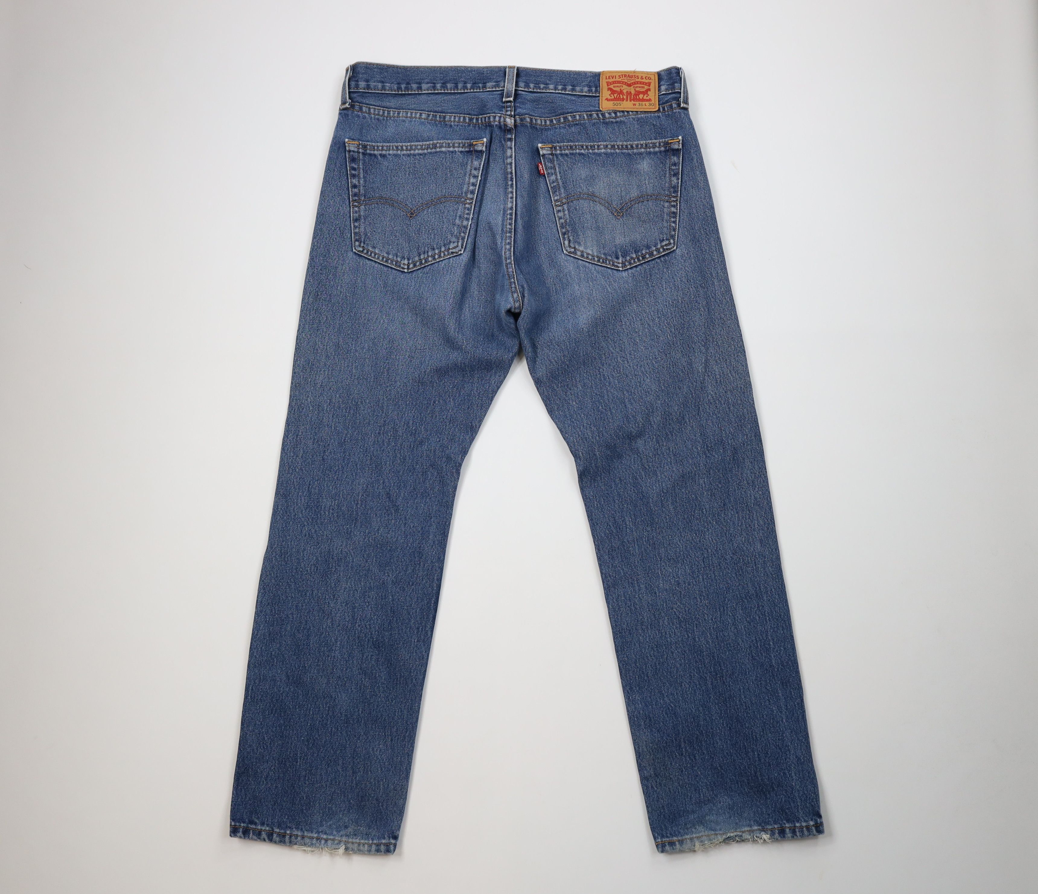 Levi's Vintage Y2K Levis 505 Regular Straight Leg Denim Jeans Size US 36 / EU 52 - 8 Thumbnail