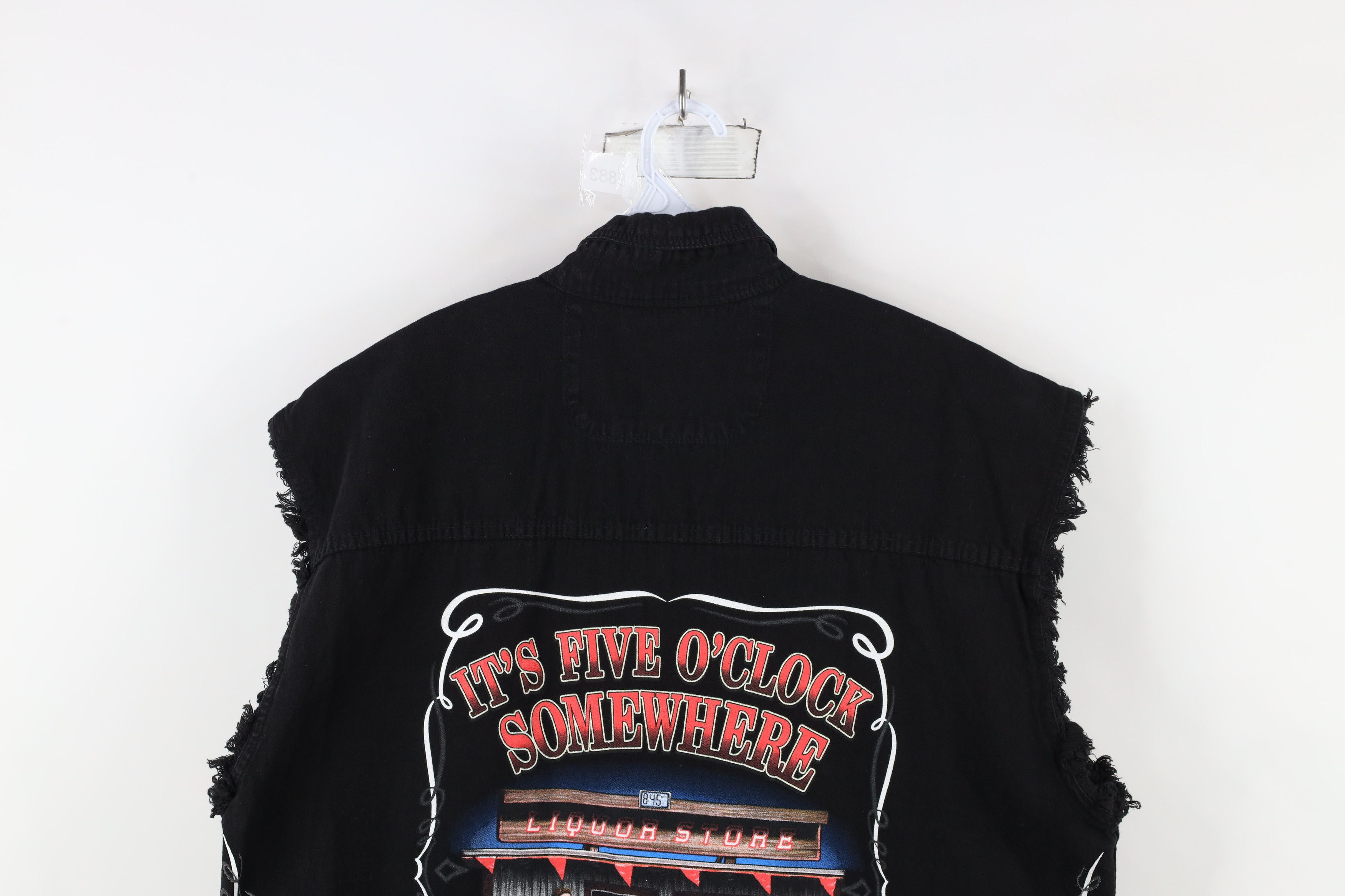 Vintage Vintage 90s Y2K Tribal Motorcycle Cut Off Denim Button Shirt Size US L / EU 52-54 / 3 - 18 Thumbnail