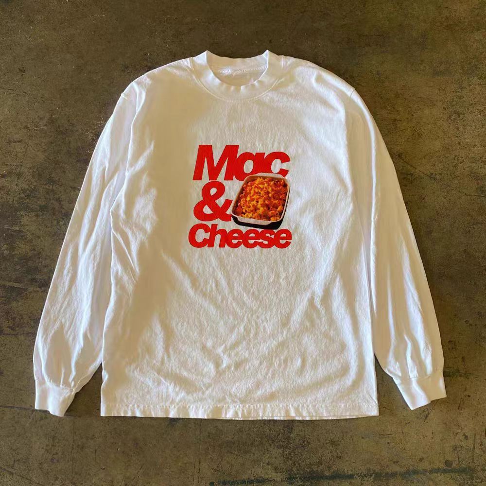 Japanese Brand × Vintage White street washed retro cheese print long sleeve t-shirt Size US M / EU 48-50 / 2 - 1 Thumbnail