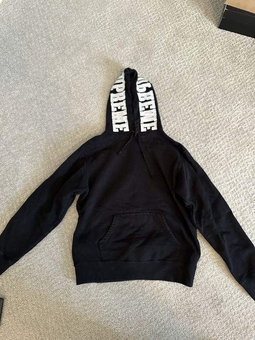 Supreme Supreme Mirrored Logo Hooded Sweatshirt. Black size Medium