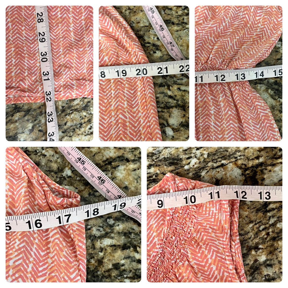 Loft Ann Taylor LOFT Coral Chevron Semi Sheer Blouson Mini M Size M / US 6-8 / IT 42-44 - 5 Thumbnail