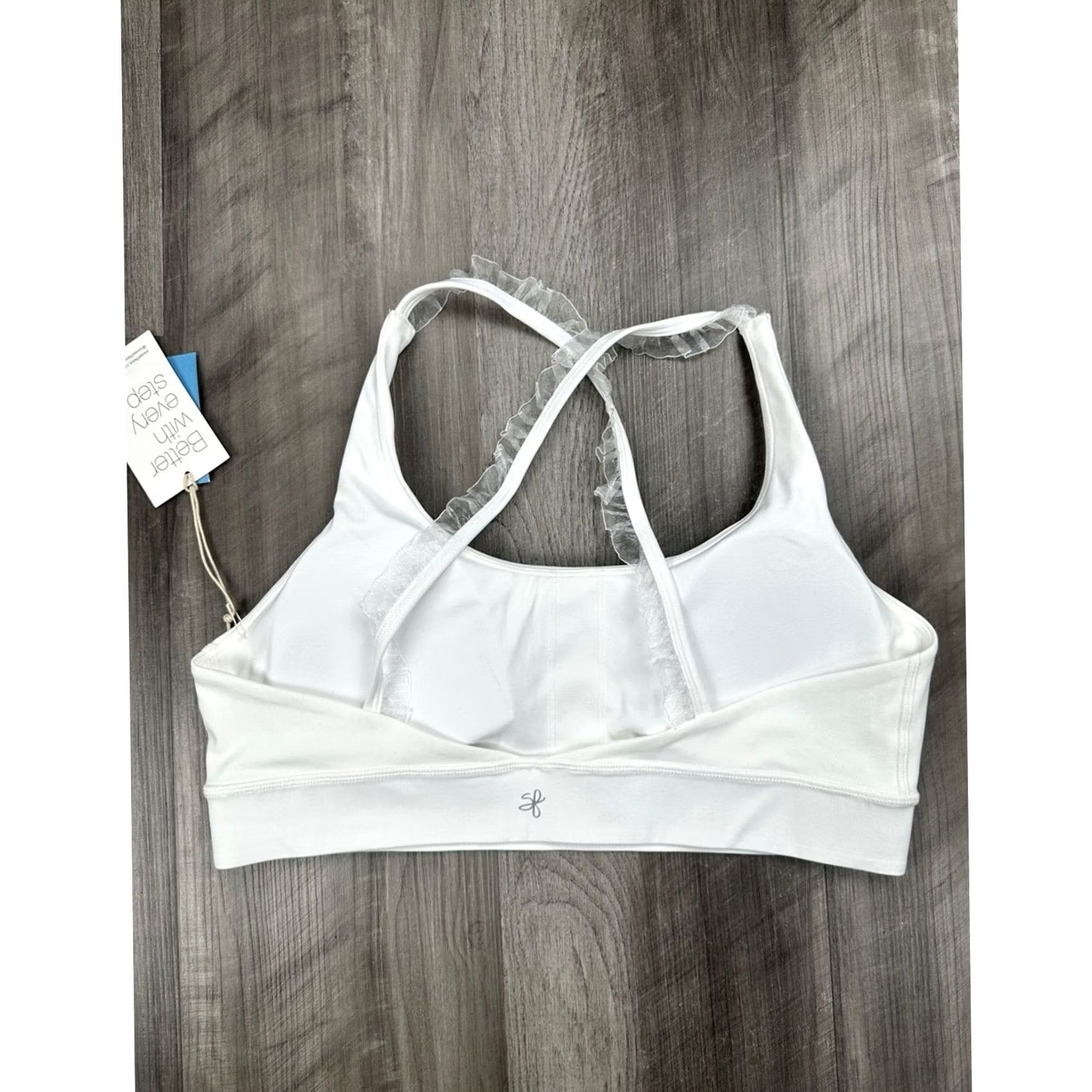 Vintage Sweetflexx White Lace Sports Bra L Women Large Size ONE SIZE - 2 Thumbnail