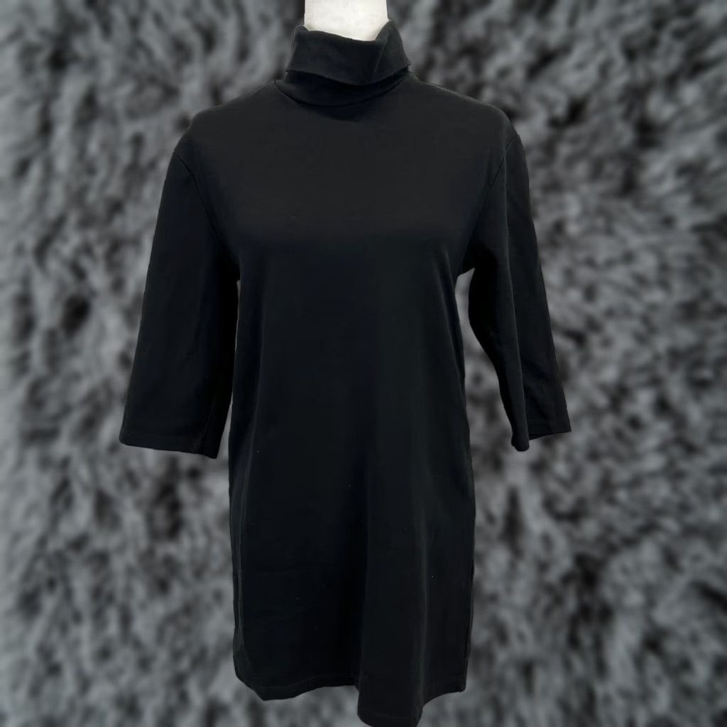 Zara ZARA Turtleneck Shirt Dress Women Size S Black 3/4 Sleeve Casual Minimal Size S / US 4 / IT 40 - 1 Thumbnail