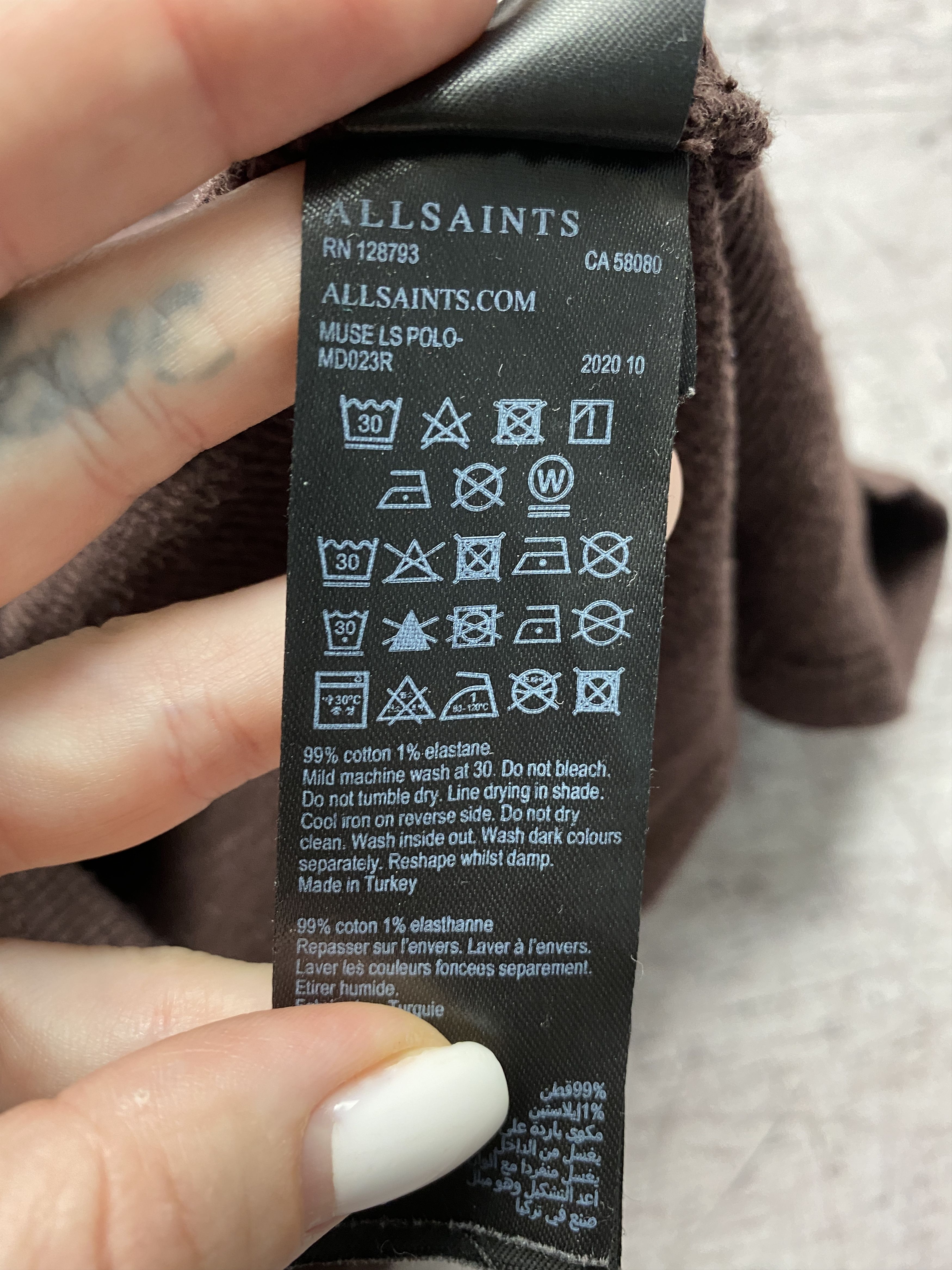 Allsaints Allsaints Vintage Mens Muse Long Sleeve Polo Shirt Size US M / EU 48-50 / 2 - 6 Thumbnail
