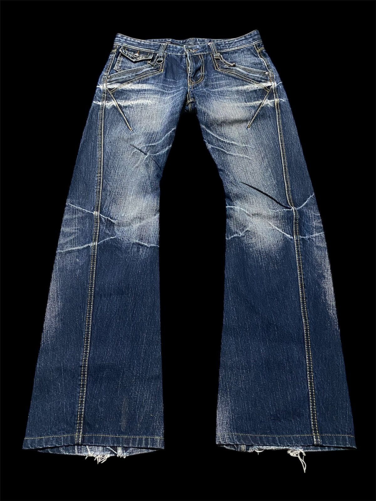 PPFM PPFM Distressed Curved in Legs Denim Jeans Pant | Grailed