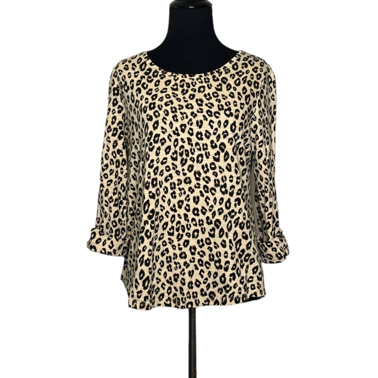 Chicos Chico's beige animal print 3/4 sleeves top size 0 - small Size S / US 4 / IT 40 - 8 Thumbnail