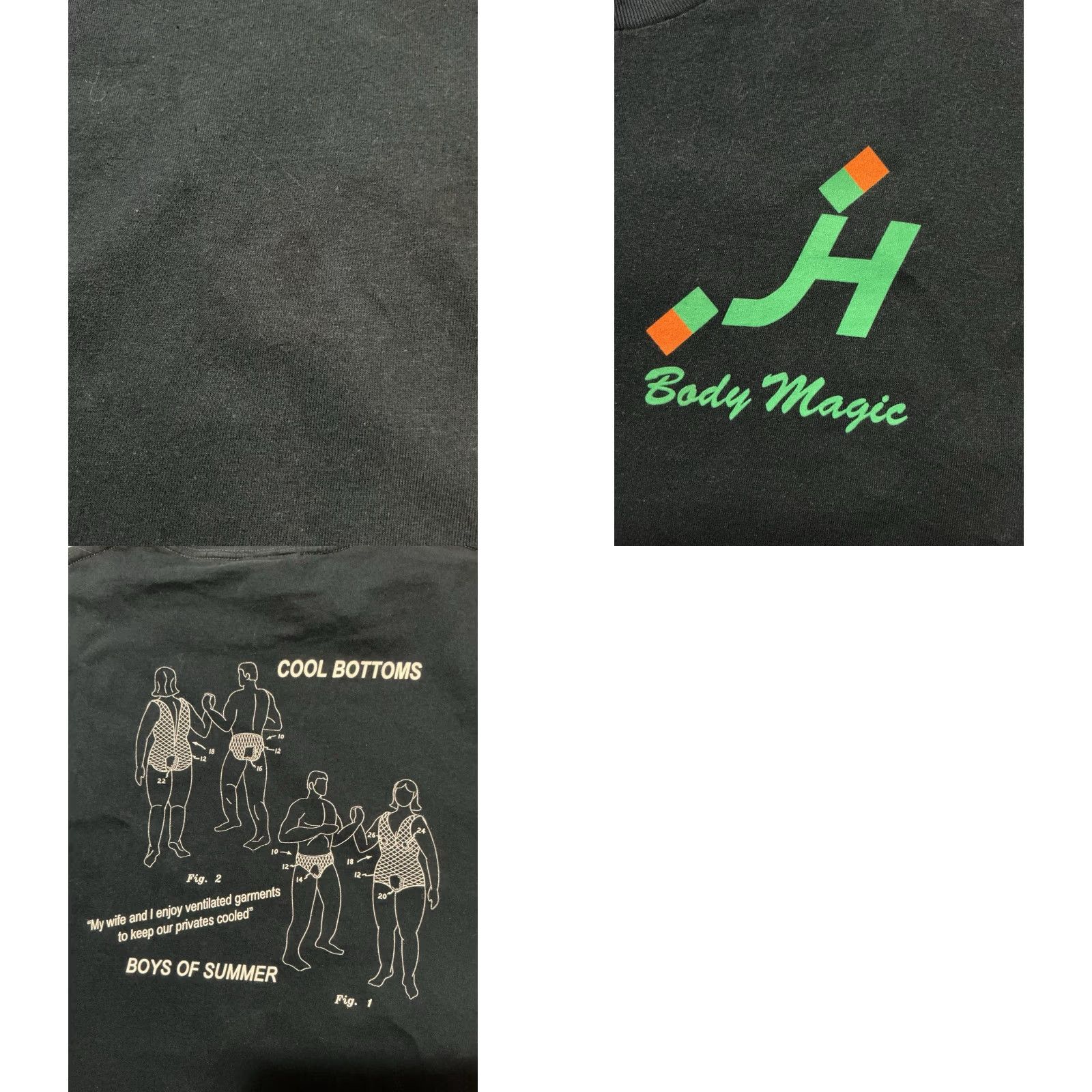 Vintage VINTAGE Boys Of Summer Body Magic Cool Bottoms Ventilated Garments Graphic T-Shirt Sz. L Boys Mens Large Blue Crewneck S/S T-Shirt Size US L / EU 52-54 / 3 - 8 Thumbnail