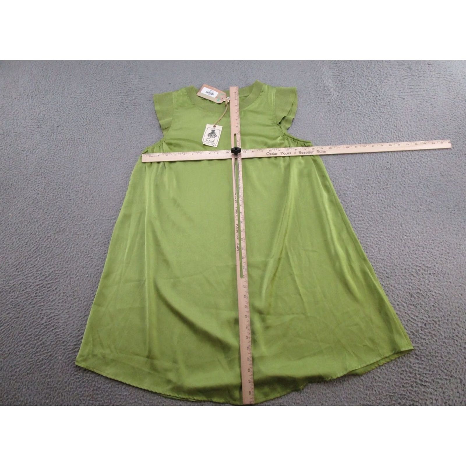 Vintage Easel Shirt Dress Green Midi Sleeveless Womens Size L Preppy NEW Size L / US 10 / IT 46 - 5 Thumbnail