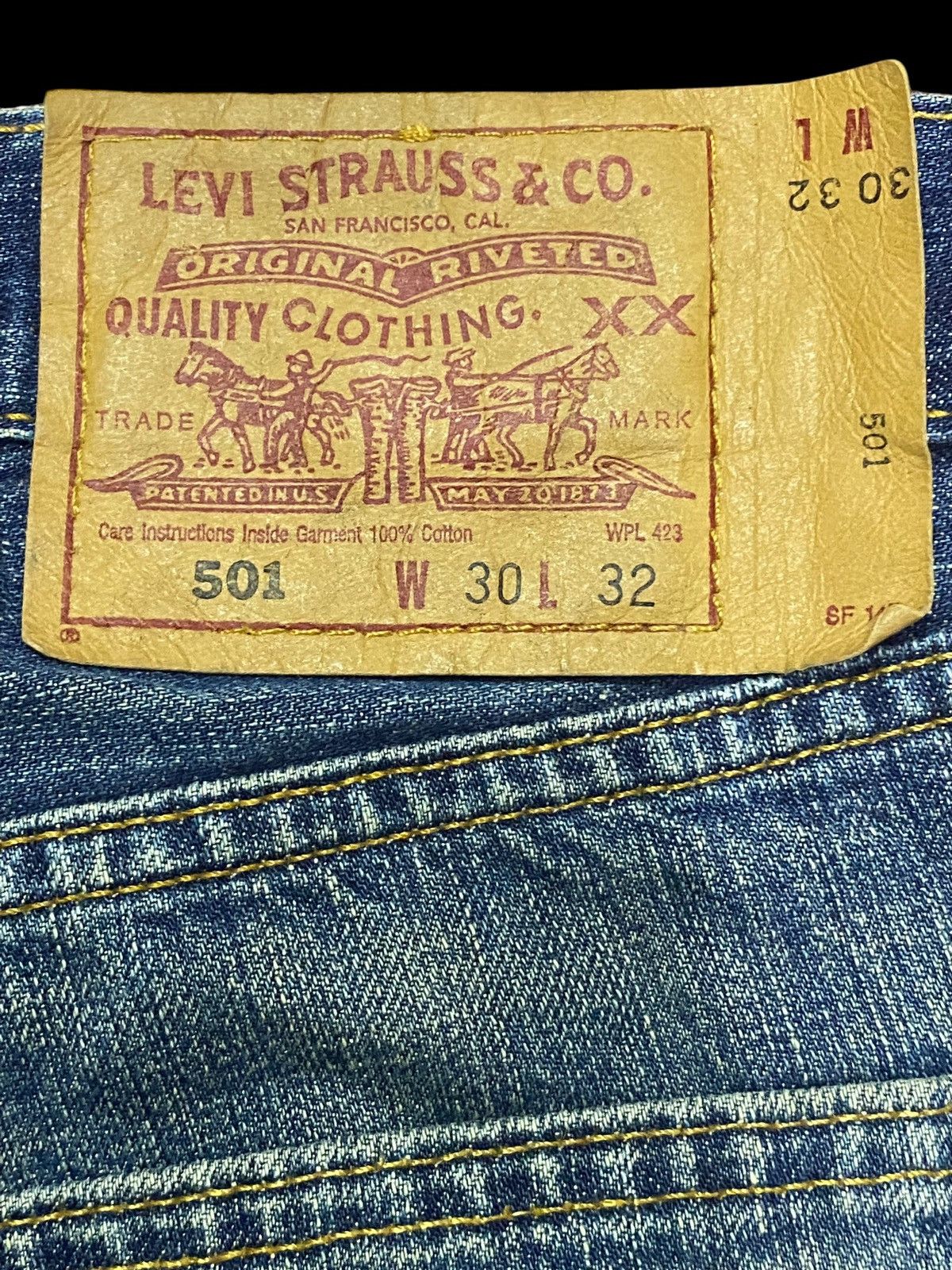 Levi's Vintage Clothing Vintage Y2K Levis 501 Blue Wash Distressed Loose Jeans Size US 30 / EU 46 - 11 Thumbnail