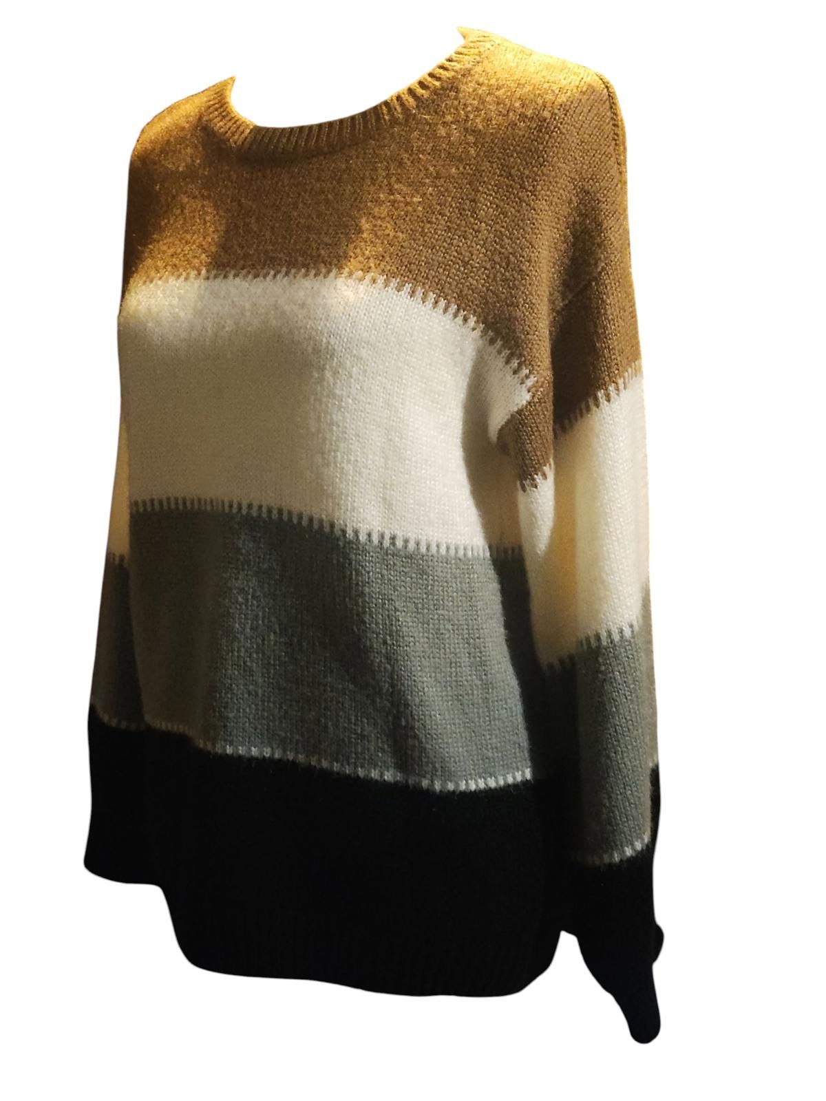 Designer Anglasion Women's Color Block Long Sleeve Sweater Size S / US 4 / IT 40 - 4 Thumbnail