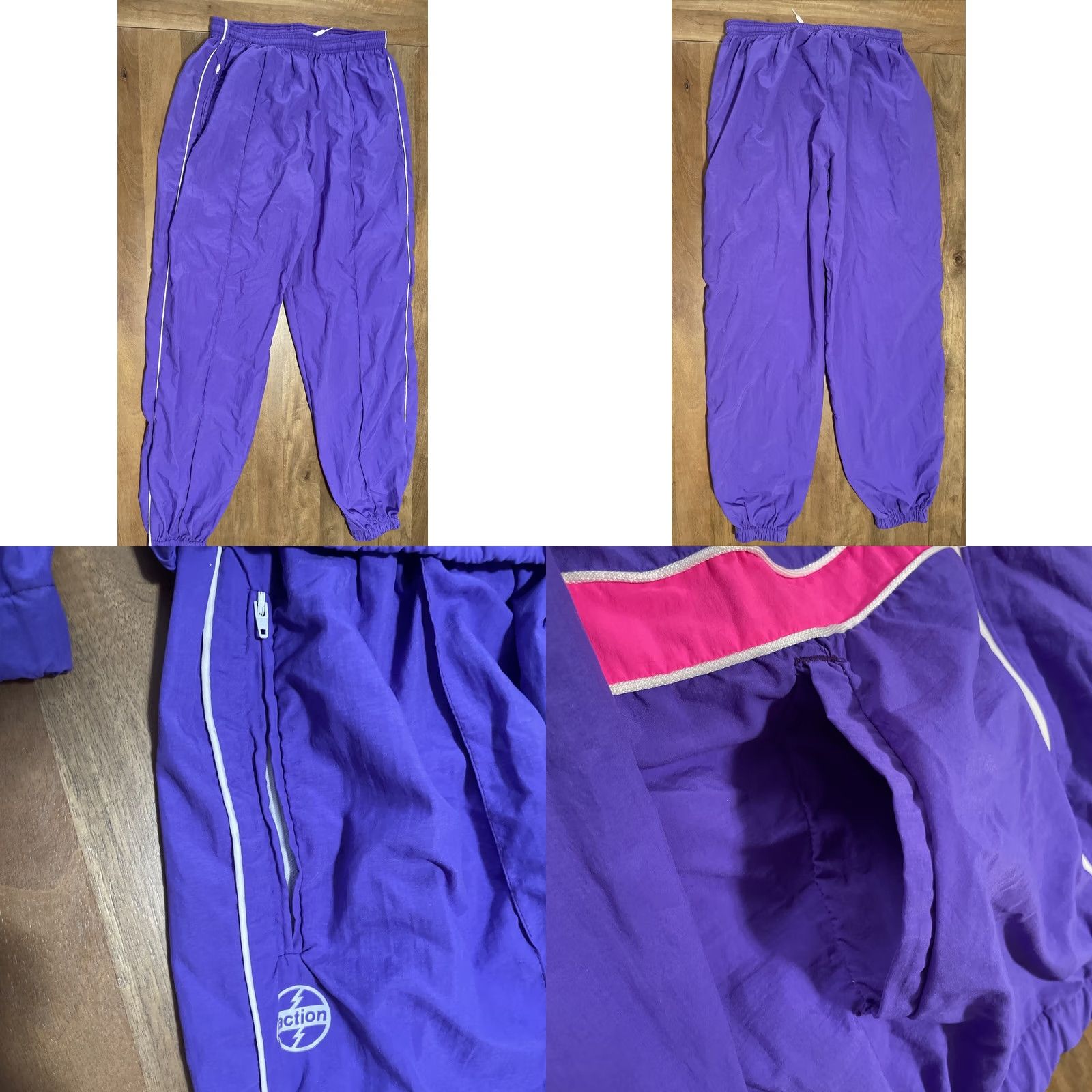 Vintage VINTAGE Action Tracksuit Windbreaker 2 Piece Purple Striped XL Women’s NWT 90s Made In USA Size XL / US 12-14 / IT 48-50 - 8 Thumbnail