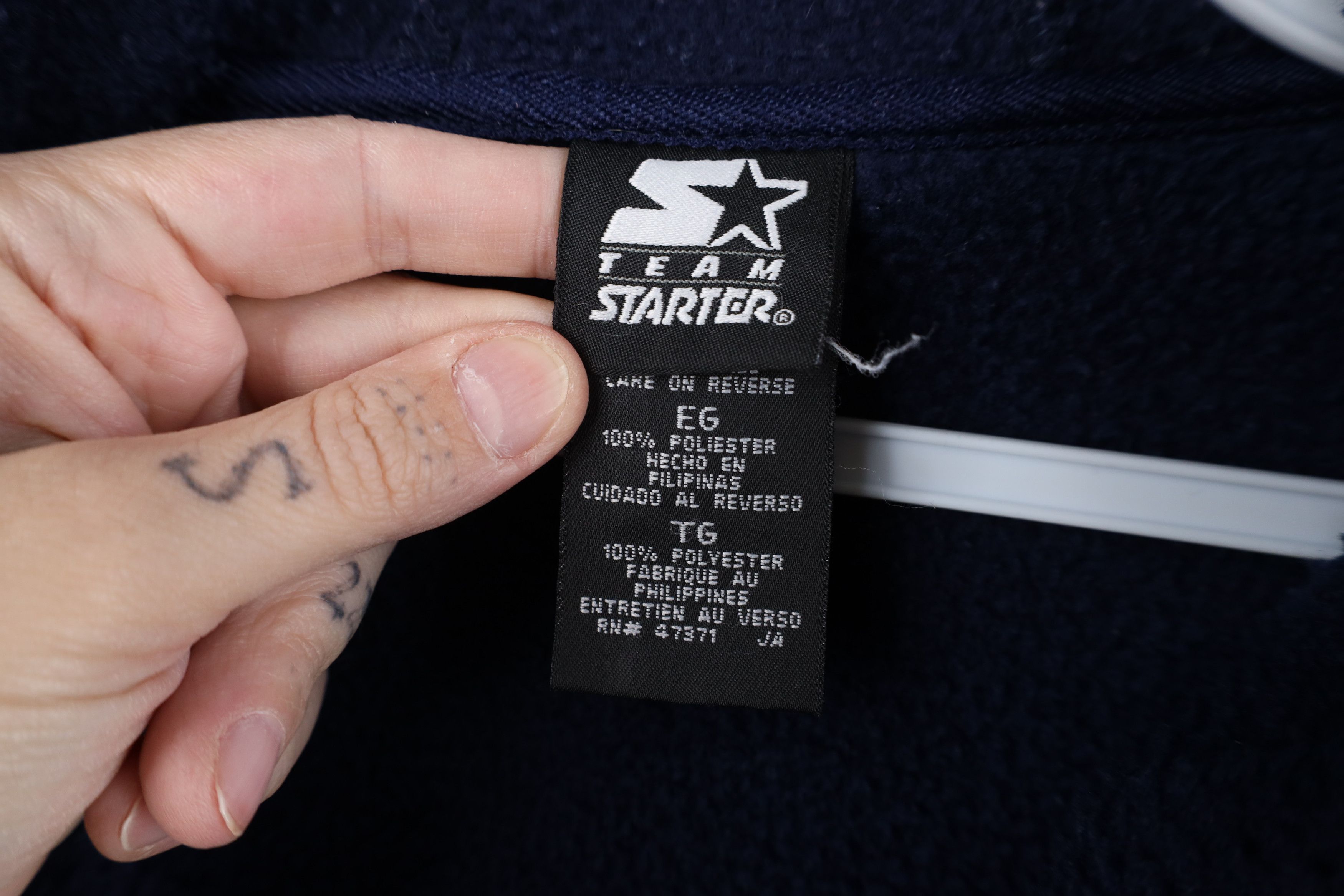 Starter Vintage 90s Starter of Michigan Full Zip Fleece Hoodie Blue Size US XL / EU 56 / 4 - 11 Thumbnail