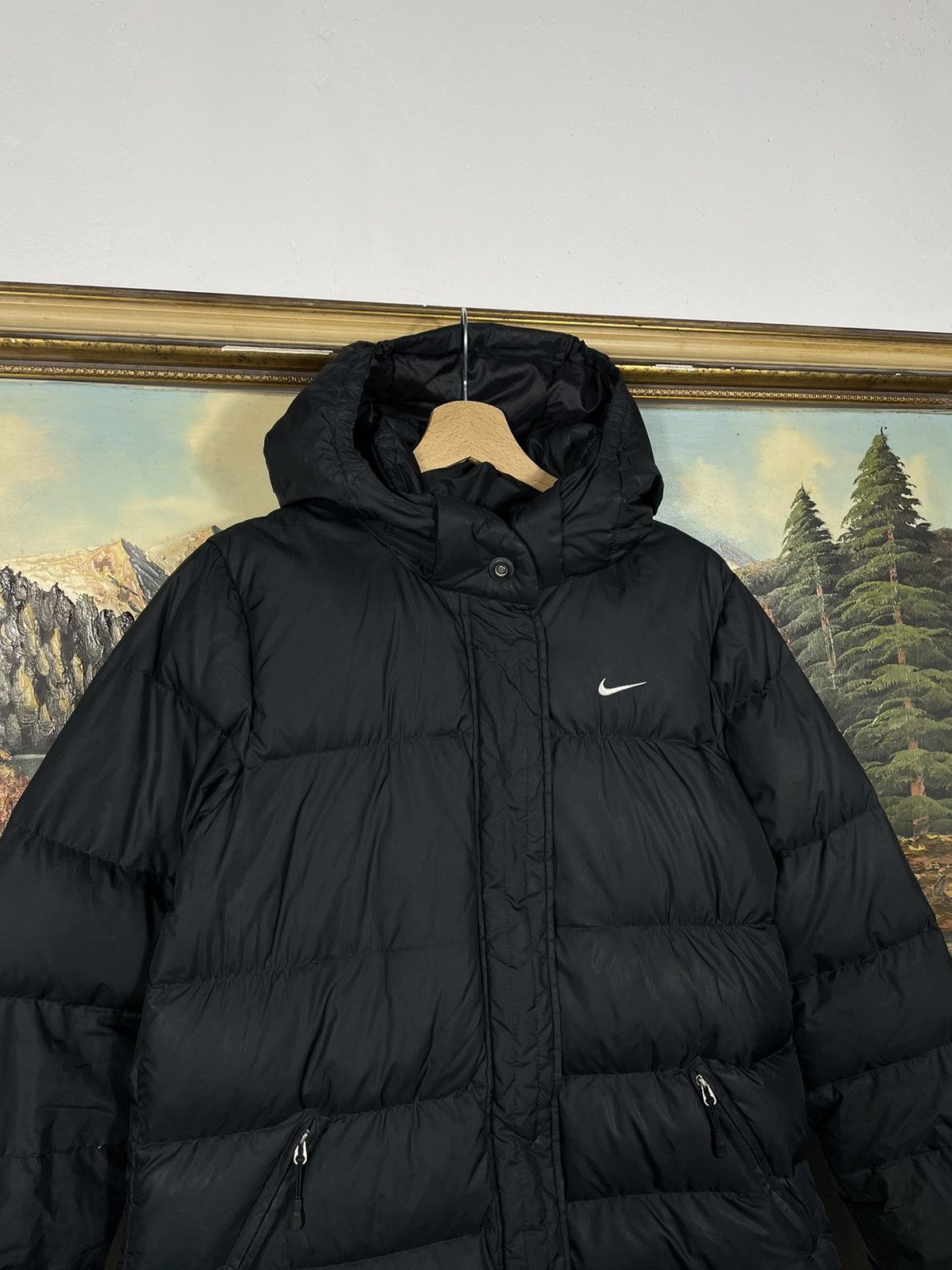 Nike × Vintage Nike Small Swoosh Zip Hoodie Jacket Black Y2k 00s Retro Size L / US 10 / IT 46 - 4 Thumbnail