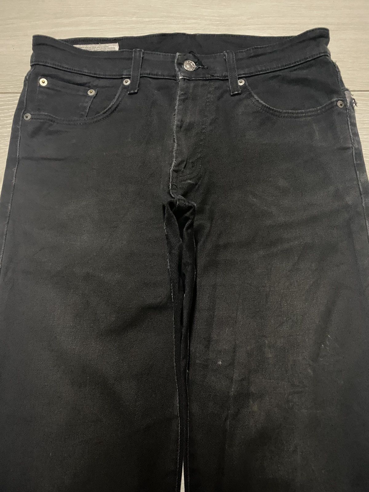 Japanese Brand Vintage Edwin 503 Black Denim Distressed Loose Jeans Size US 32 / EU 48 - 3 Thumbnail
