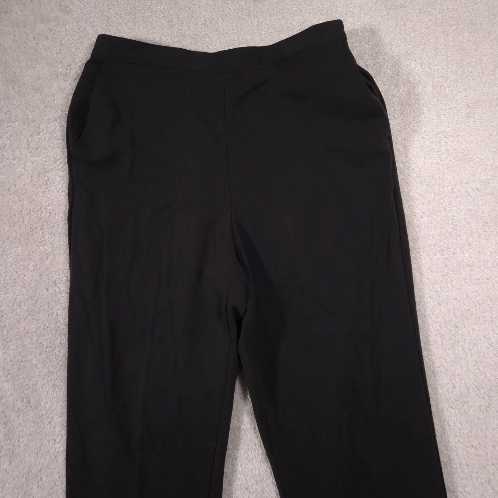 Vintage Alfred Dunner Pants Womens 12 Dark Gray Pull On Elastic Waist Polyester Slacks Size 34" / US 12 / IT 48 - 3 Thumbnail