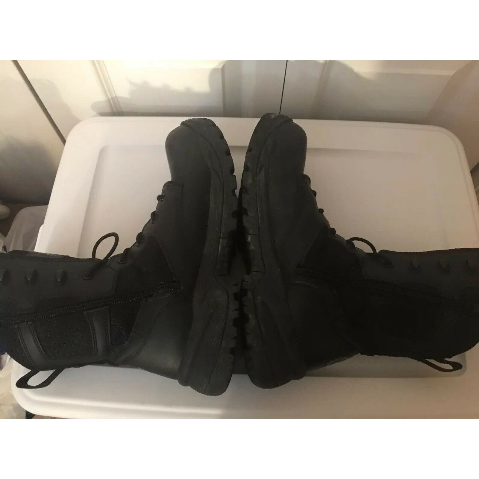 Other HY-TEST STEEL TOE Safety Side Zip/lace BLACK LEATHER BOOTS Size US 11.5 / EU 44-45 - 8 Thumbnail