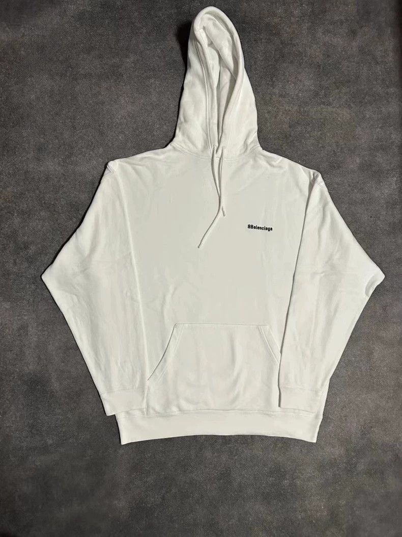 Balenciaga Sweater white letter small logo long sleeve hoo
