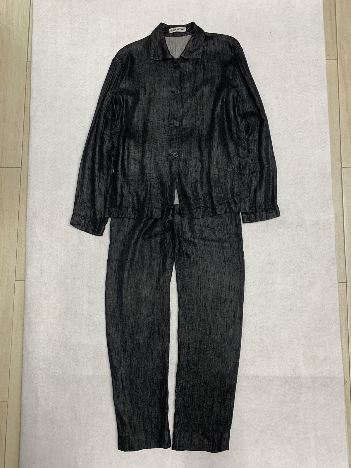 Issey Miyake SS99 Linen Mesh Jacket & Pants Setup