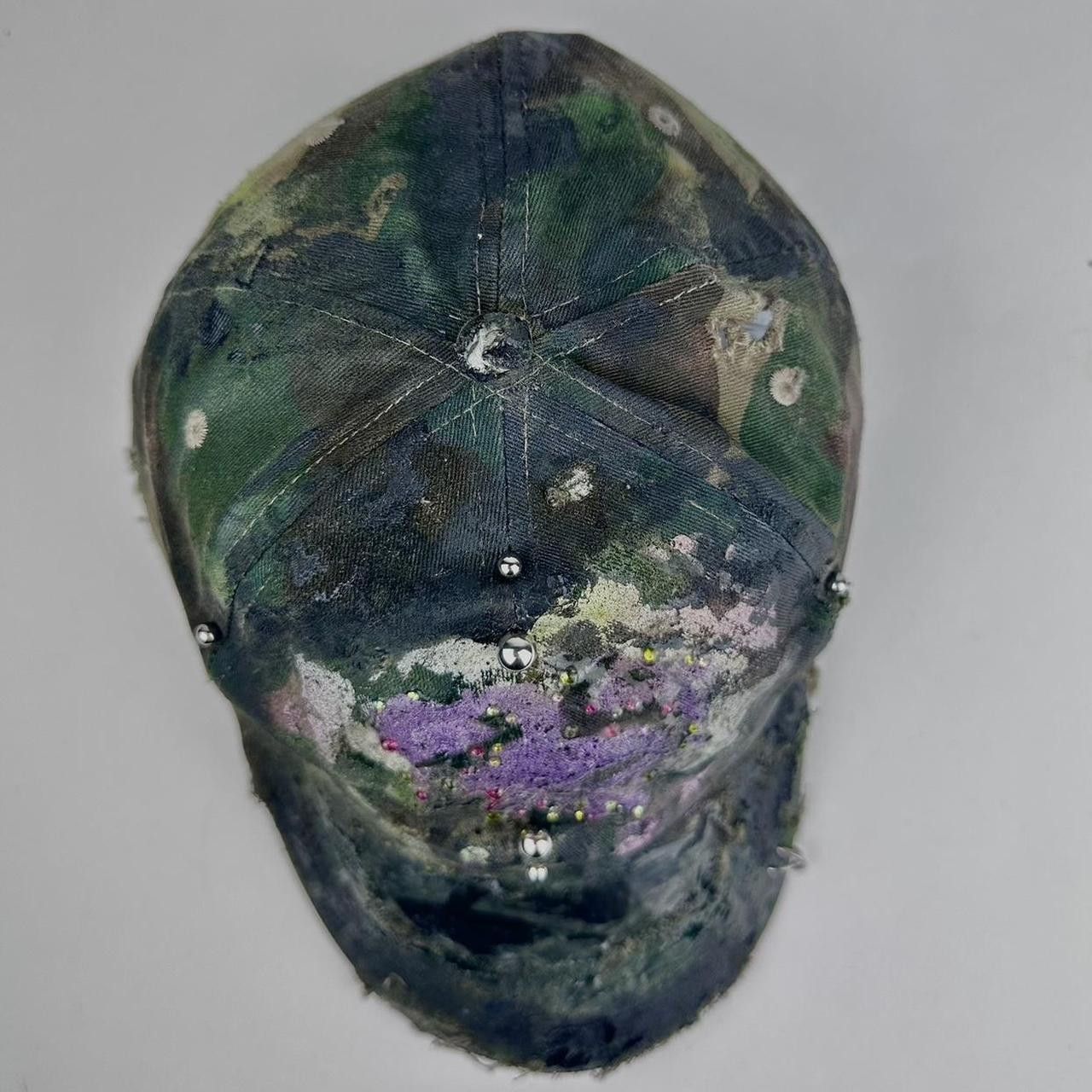 Other ASTROBOI* 'Rhinestone Camo' Green Distressed Hat Size ONE SIZE - 5 Thumbnail