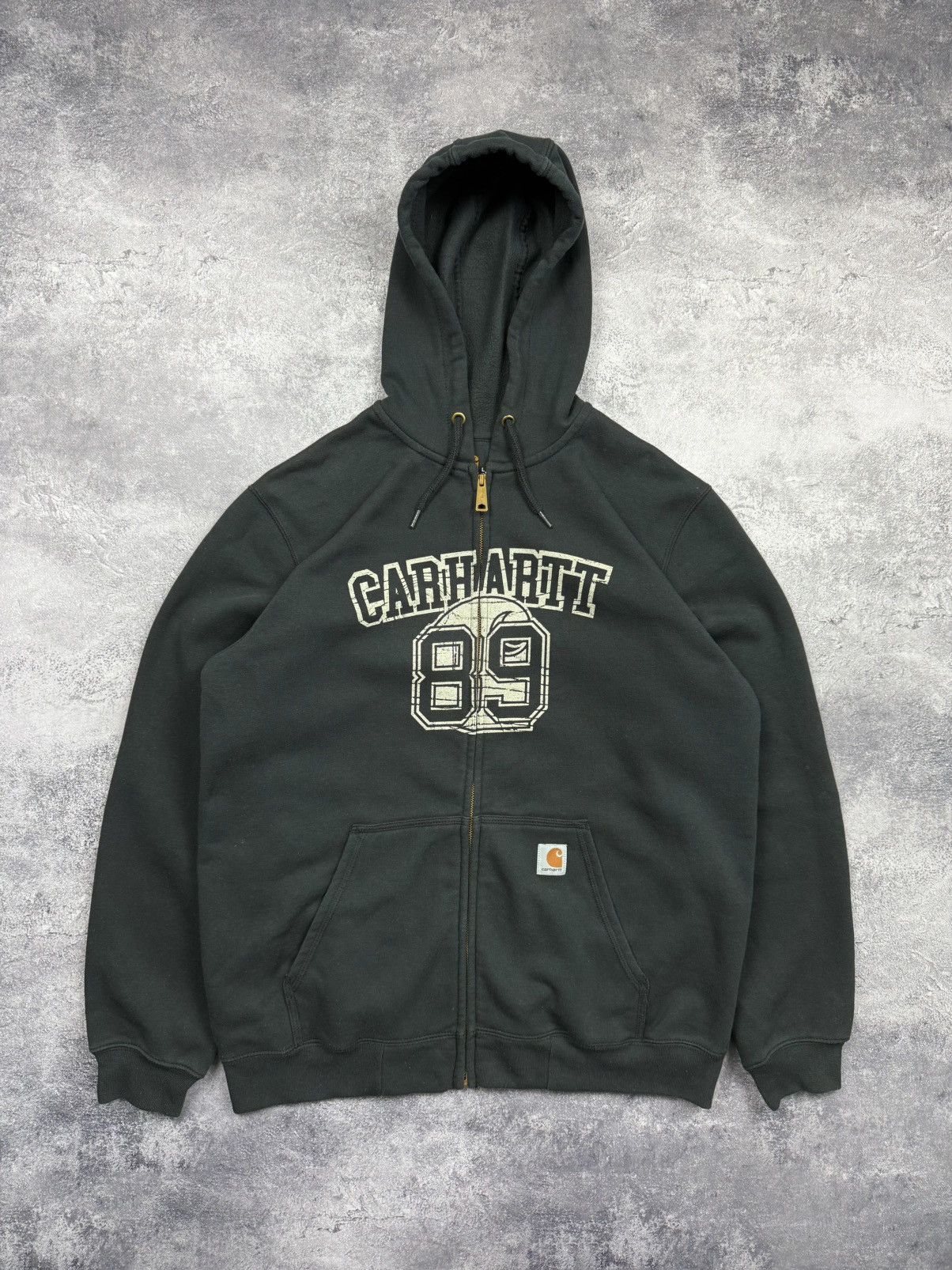 Carhartt Vintage Y2K Carhartt Big Logo Zip Up Hoodie Black Jacket Size US L / EU 52-54 / 3 - 1 Thumbnail