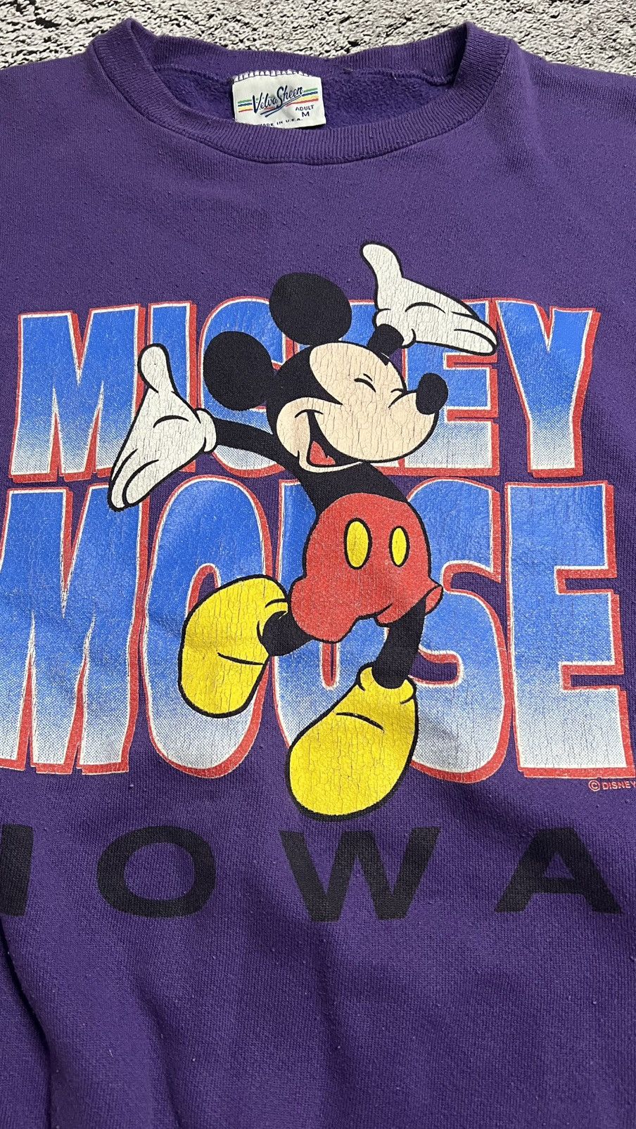 Mickey Mouse × Velva Sheen VTG 80-90s Velva Sheen USA made Mickey Mouse IOWA sweatshirt Size US M / EU 48-50 / 2 - 3 Thumbnail