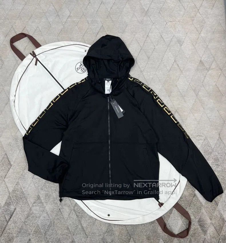 Versace Gold Trim Baroque Hooded Jacket.