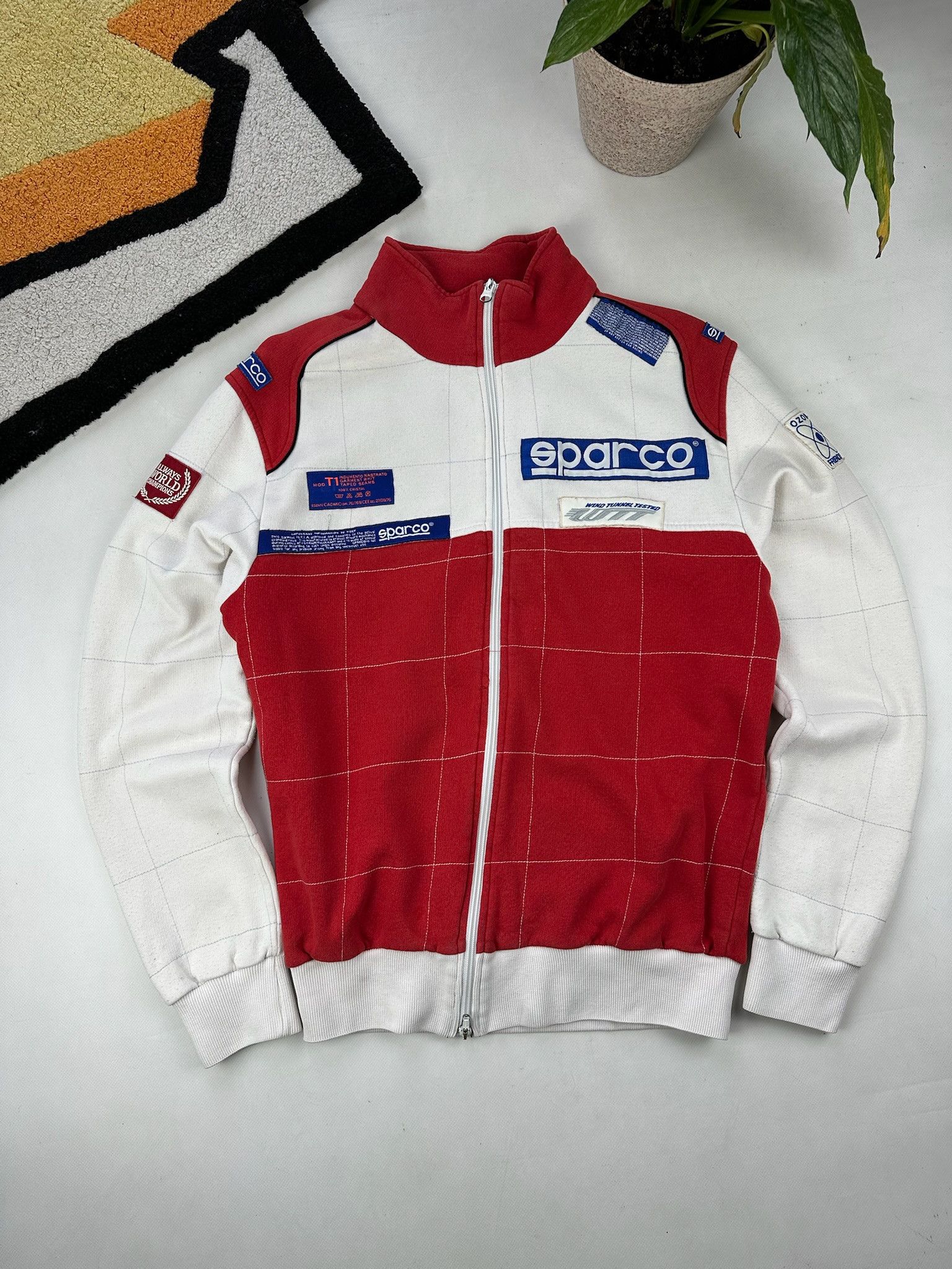 Veste Vintage Sparco X Benetton Formula 1 - Taille M, Jaune, Style Motard, Occasion Très Bon état