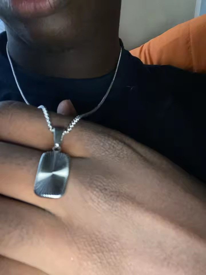 Stylish Stainless Steel Necklace with Rectangular Pendant