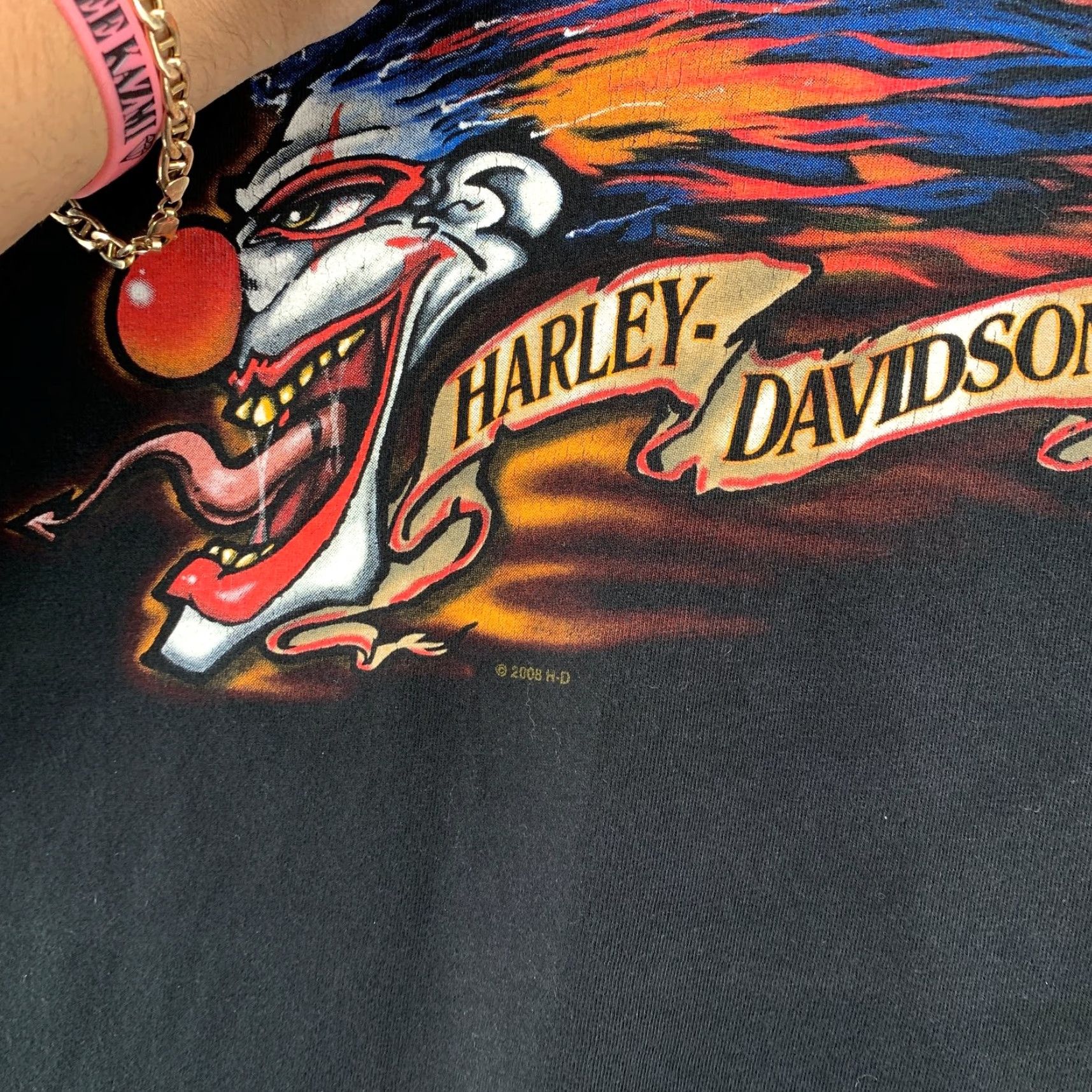 Harley Davidson Vintage Harley-Davidson Clown Horny Toad T Shirt Men XL Black Temple Texas Flame Size US XL / EU 56 / 4 - 7 Thumbnail
