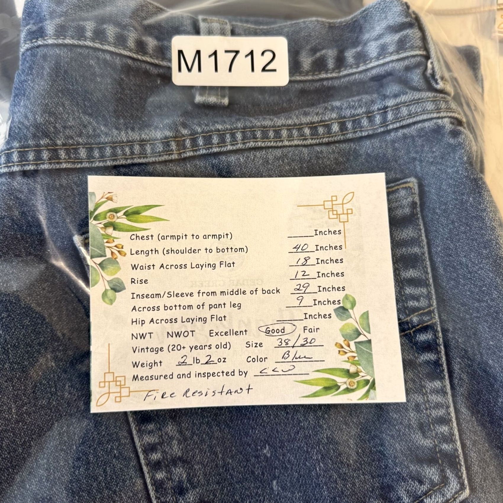 Carhartt Carhartt Jeans 38 X 30 Blue Denim Mid-Rise 5-Pocket Straight Mens Jeans Size US 38 / EU 54 - 8 Thumbnail