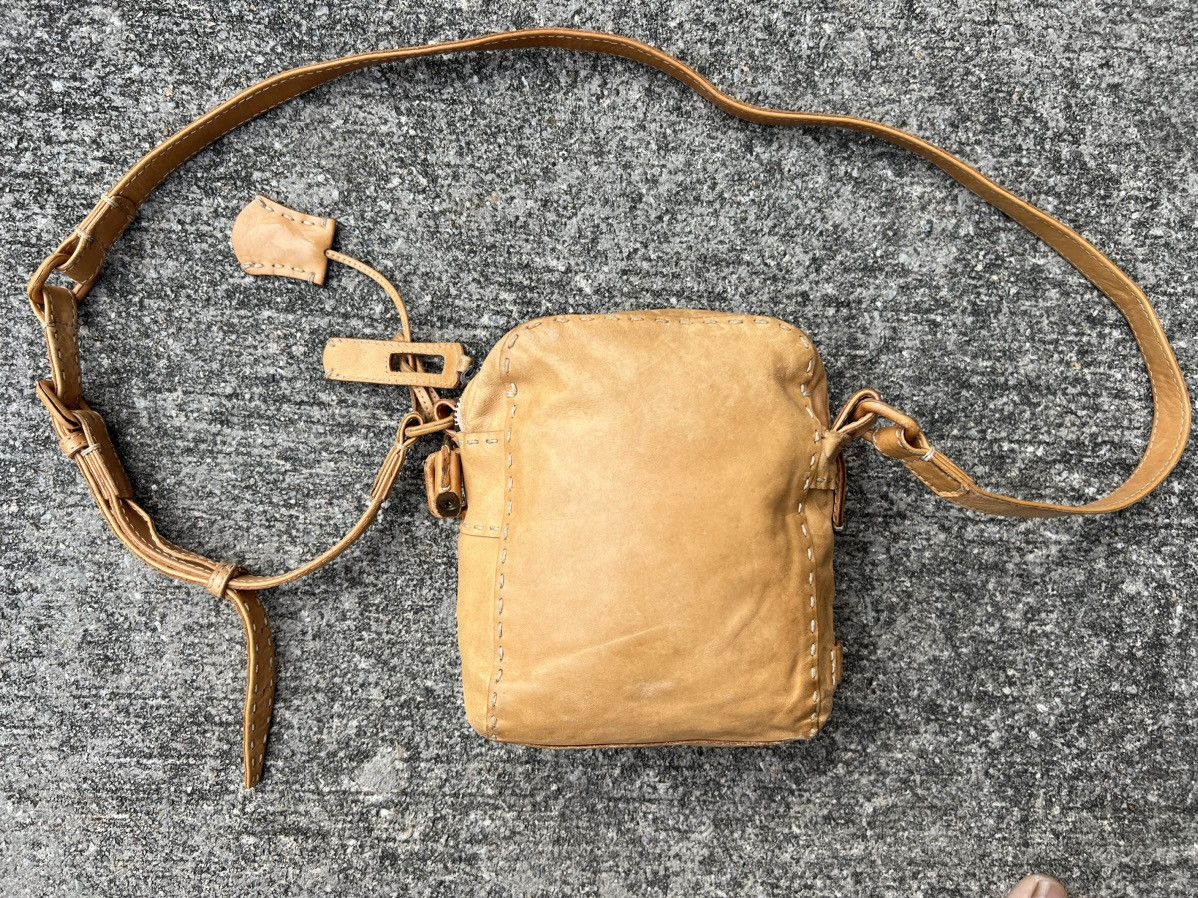 Leather Genten Japan Distressed Patina Leather Sling Bag Size ONE SIZE - 13 Thumbnail