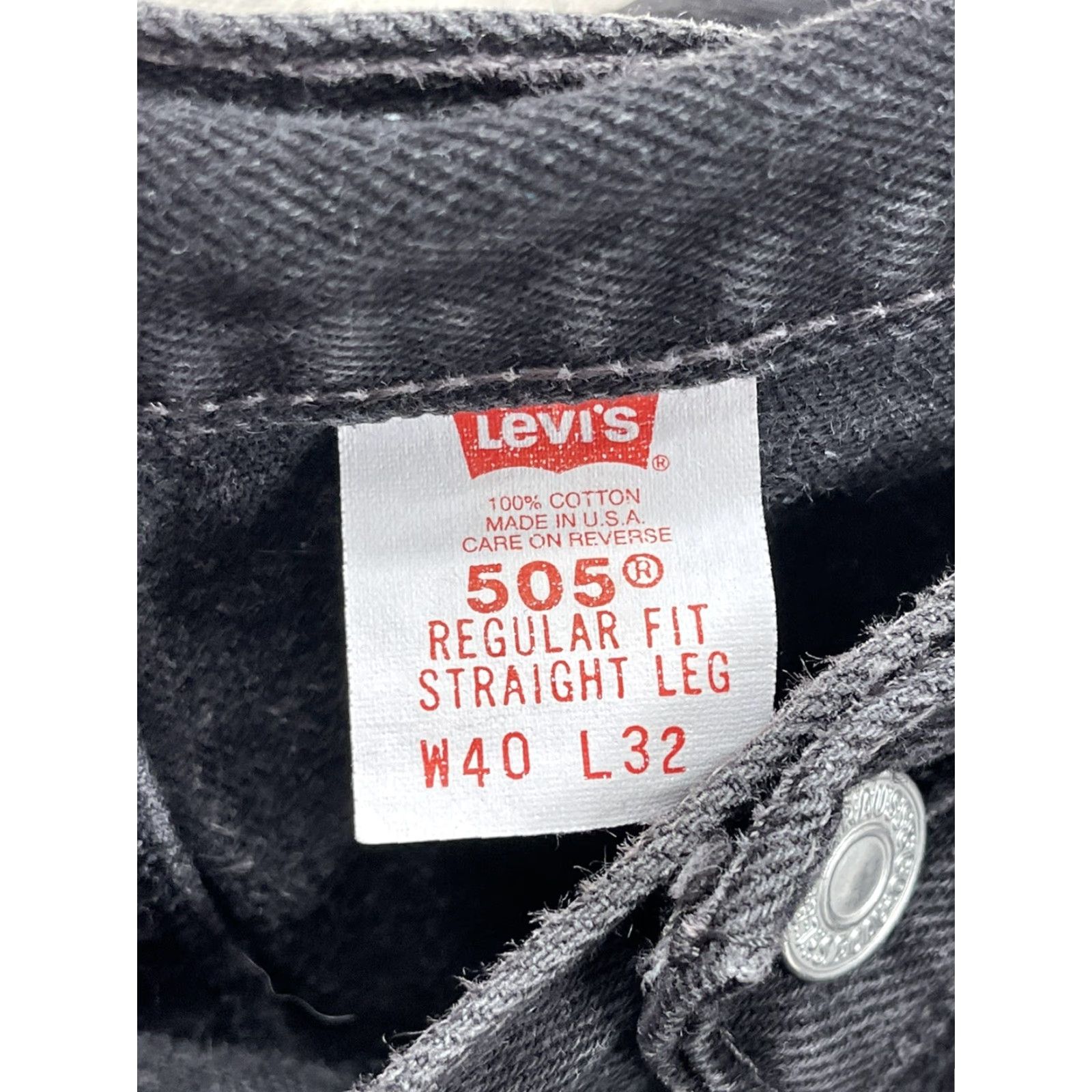 Levi's VINTAGE Levi's 505 Jeans Black Denim Regular Fit 40x32 90s Mens Size US 40 / EU 56 - 4 Thumbnail