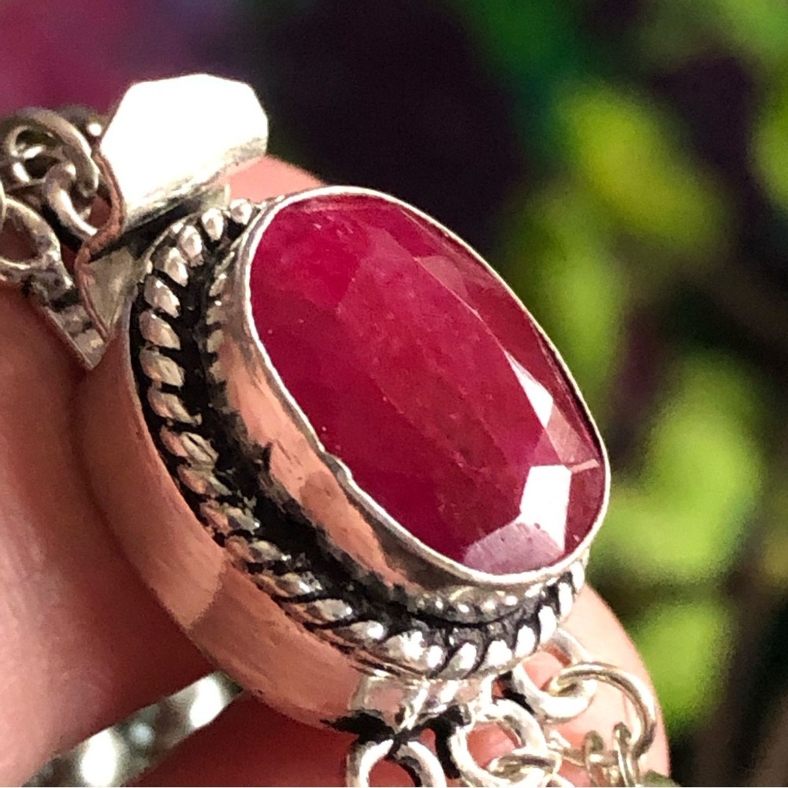 Jewelry Handcrafted filigree cameo Pearl genuine ruby necklace Size ONE SIZE - 9 Thumbnail