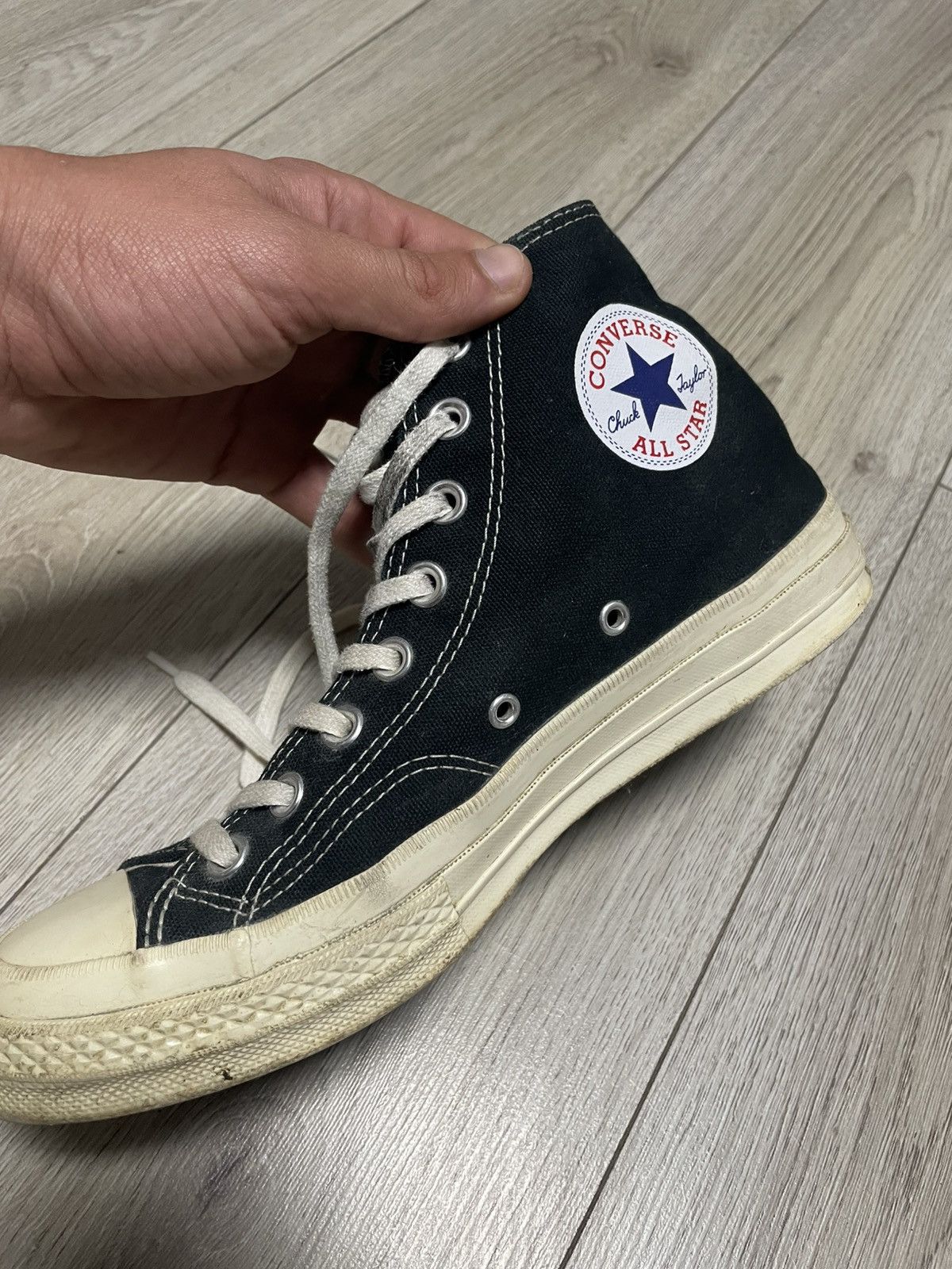 Comme des Garcons × Converse Comme des Garcons Converse Hi Top Sneakers Chuck Taylor Size US 7 / EU 40 - 10 Thumbnail