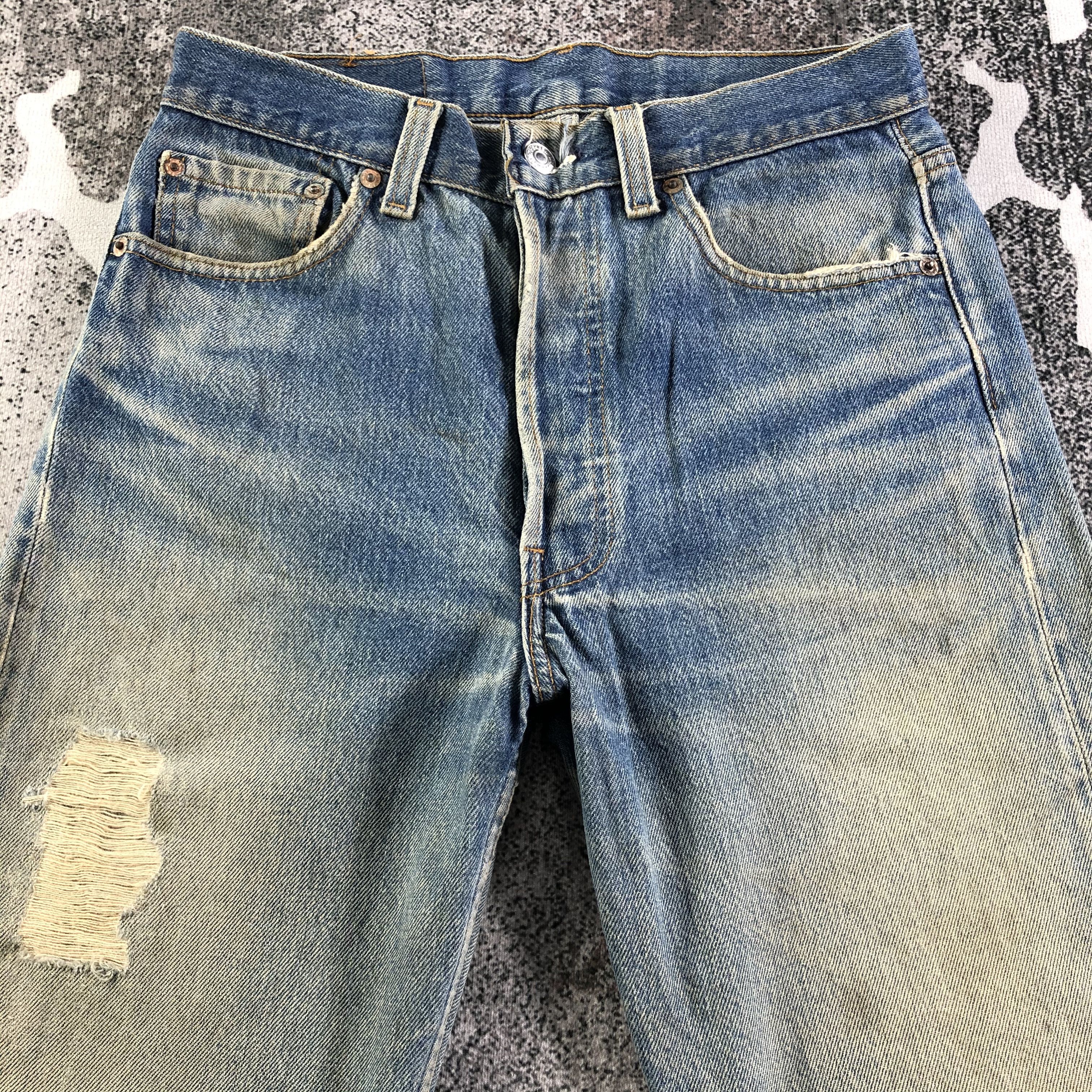 Levi's Vintage Levis 501 Jeans Rusty Ripped Denim KJ2452 Size US 28 / EU 44 - 3 Thumbnail
