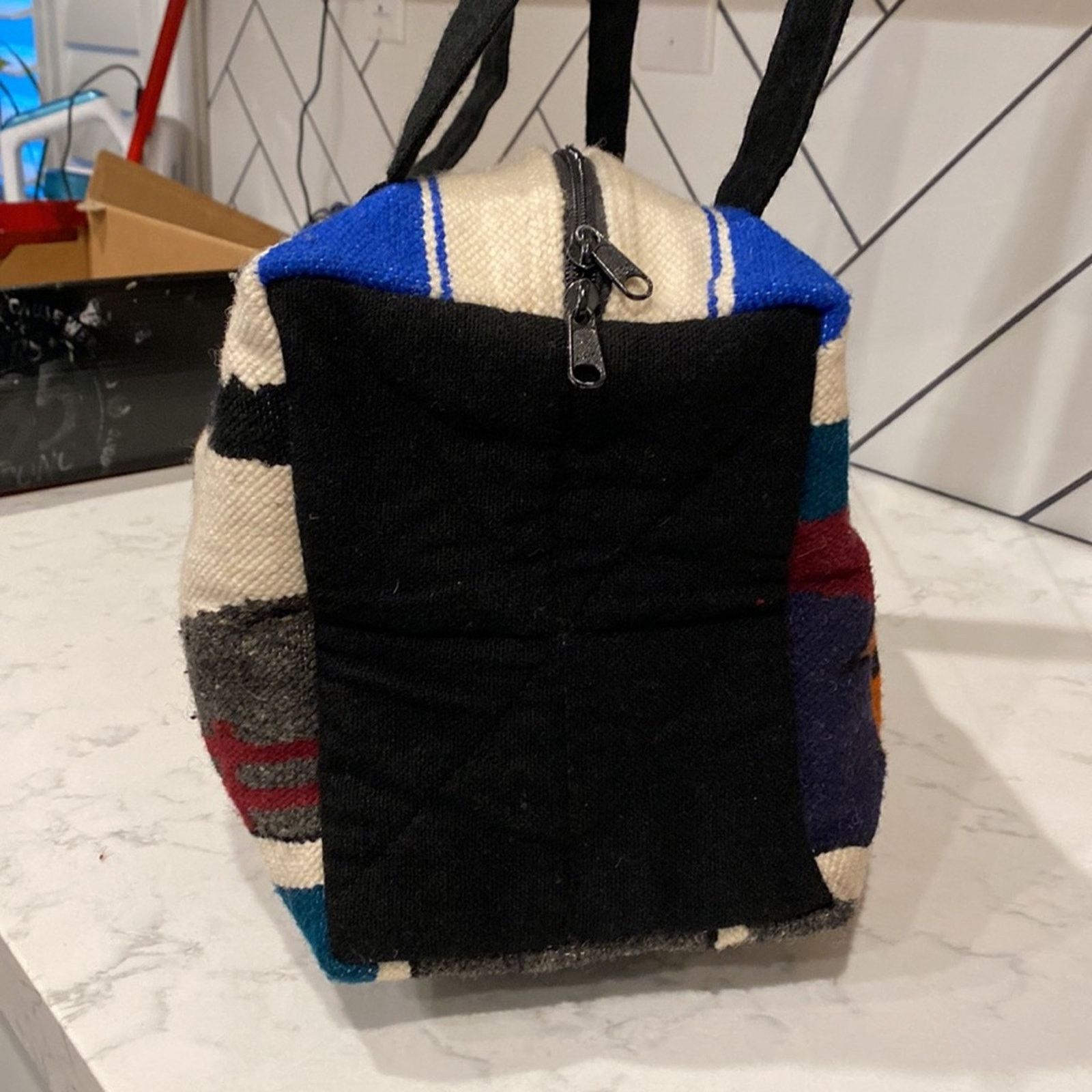 Handmade Mexican Handmade wool cotton blend shoulder bag indigenous Size ONE SIZE - 7 Thumbnail
