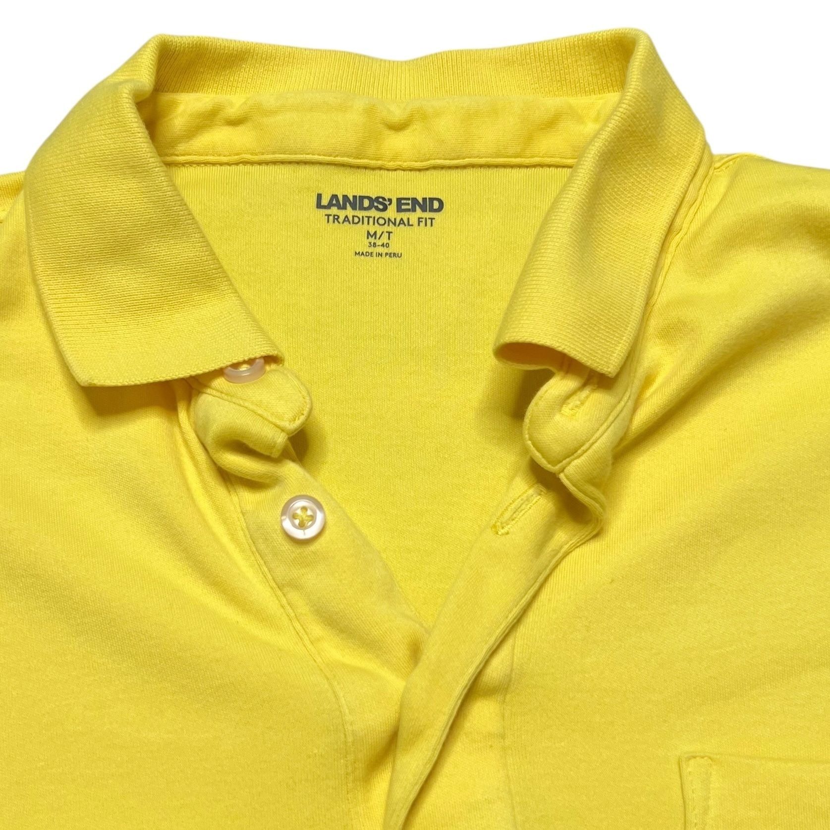 Lands' End Lands' End Polo Shirt Mens Size M Tall Yellow Traditional Fi Size US M / EU 48-50 / 2 - 2 Thumbnail