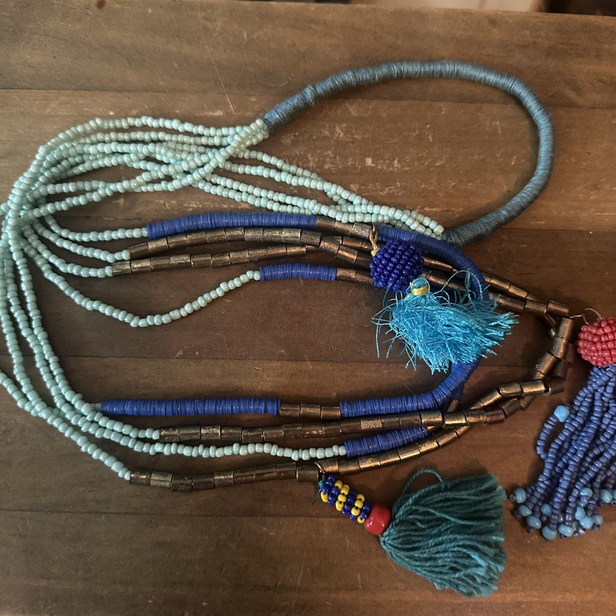 Other Long boho multi strand beaded tassel necklace Size ONE SIZE - 2 Thumbnail