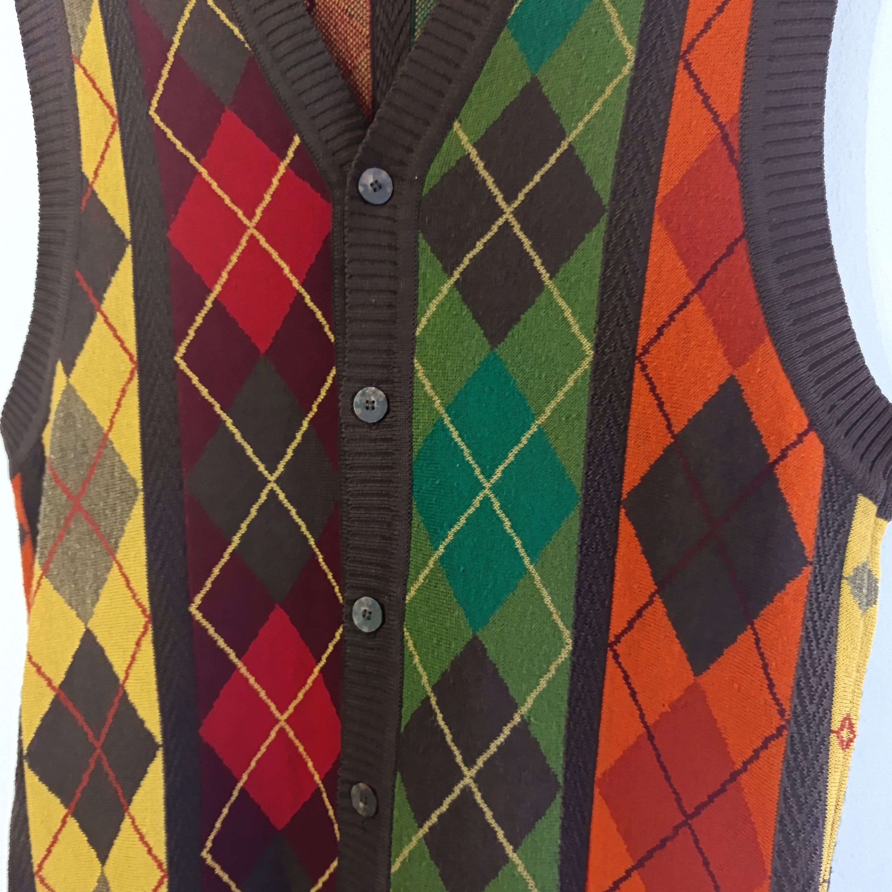 Kenzo Kenzo Homme Diamond Pattern Knitt Vest Size US L / EU 52-54 / 3 - 3 Thumbnail