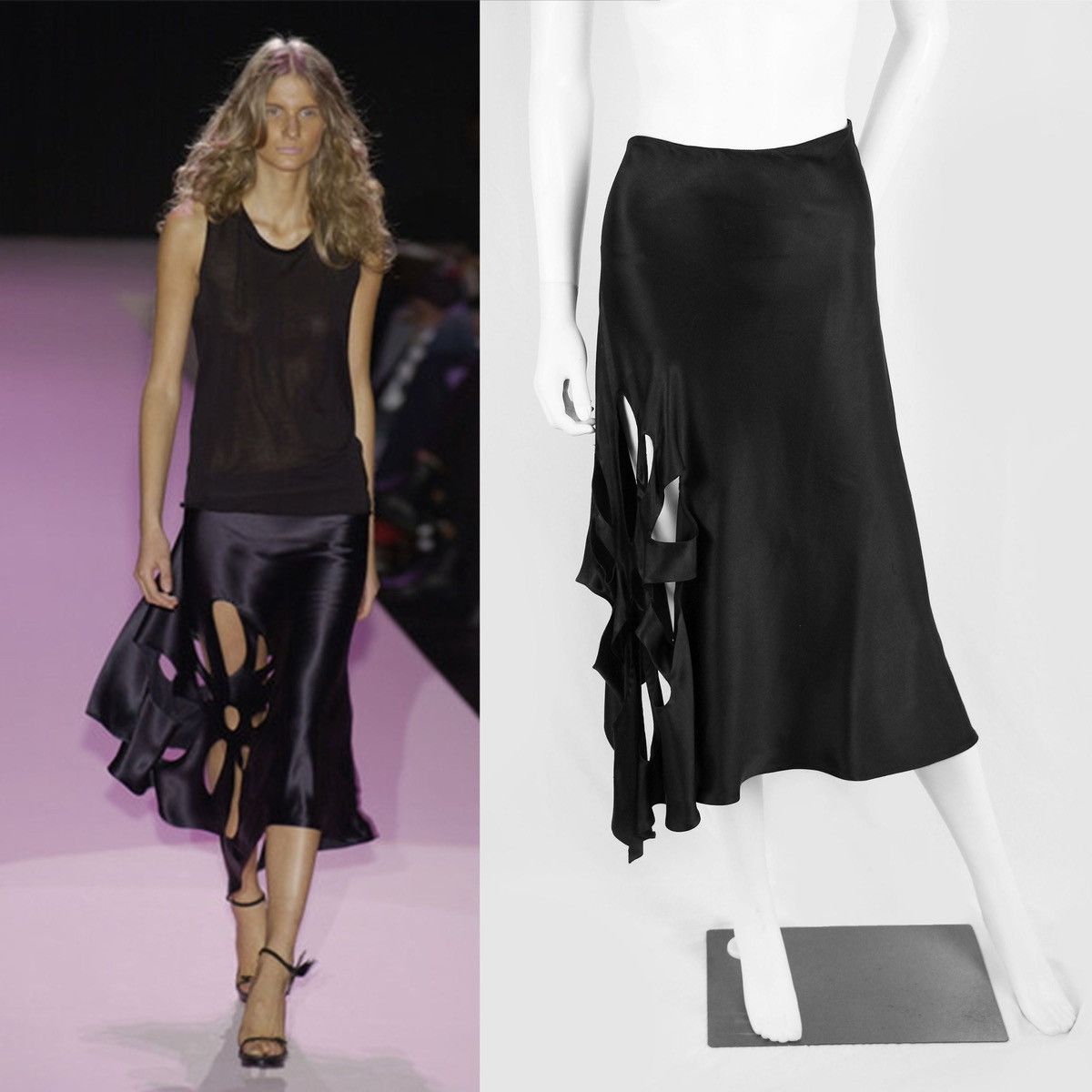 Gucci Gucci by Tom Ford S/S 2002 cut-out flower bias skirt Size 27" / US 4 / IT 40 - 1 Thumbnail