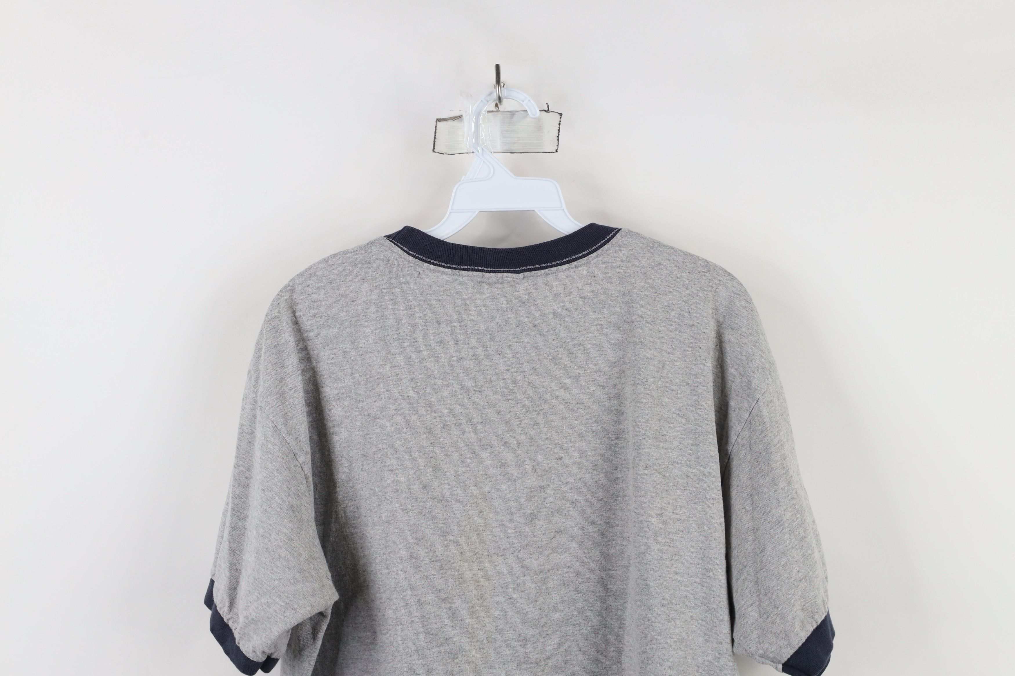 Vintage Vintage 90s Streetwear Spell Out Sweden Ringer T-Shirt Gray Size US L / EU 52-54 / 3 - 12 Thumbnail