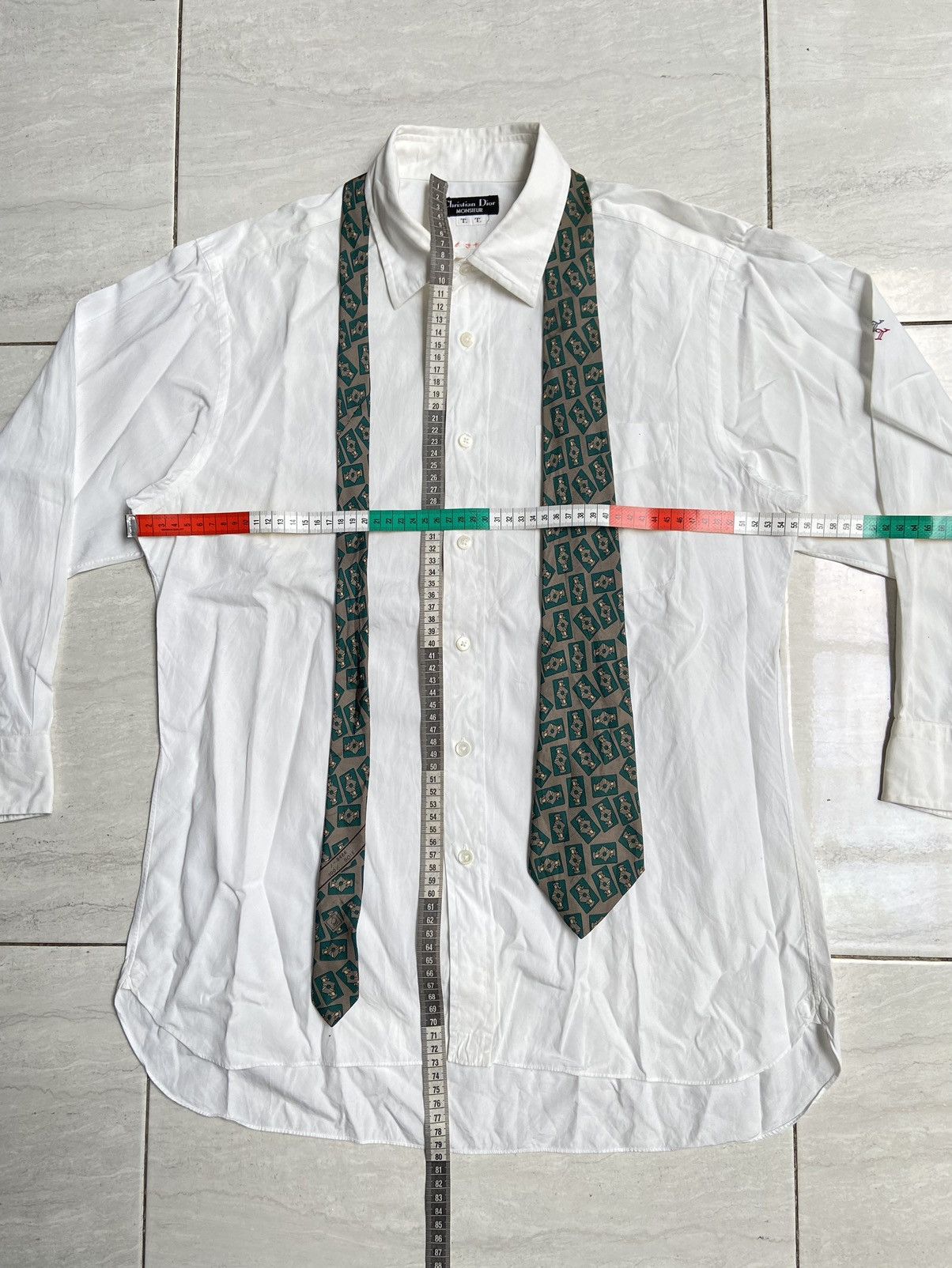 Christian Dior Monsieur CHRISTIAN DIOR MONSIEUR White Shirt Tie Size US M / EU 48-50 / 2 - 2 Thumbnail