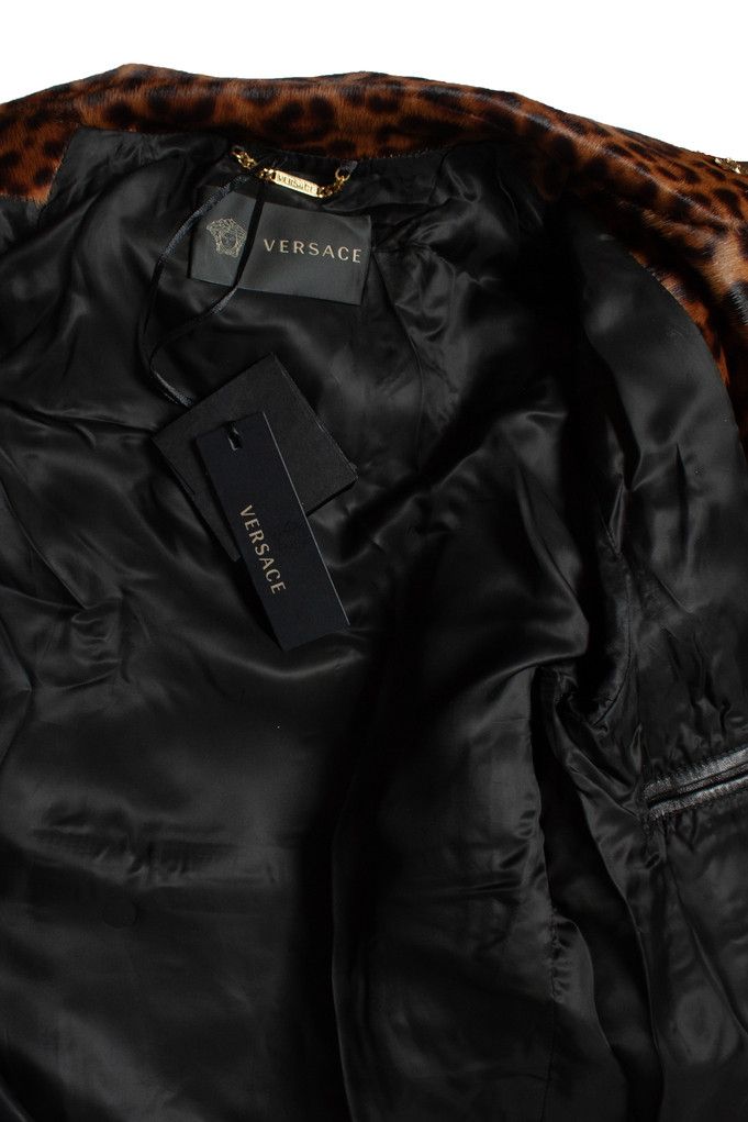 Versace Versace, Ponyskin leopard biker jacket FW24 Size US S / EU 44-46 / 1 - 9 Thumbnail
