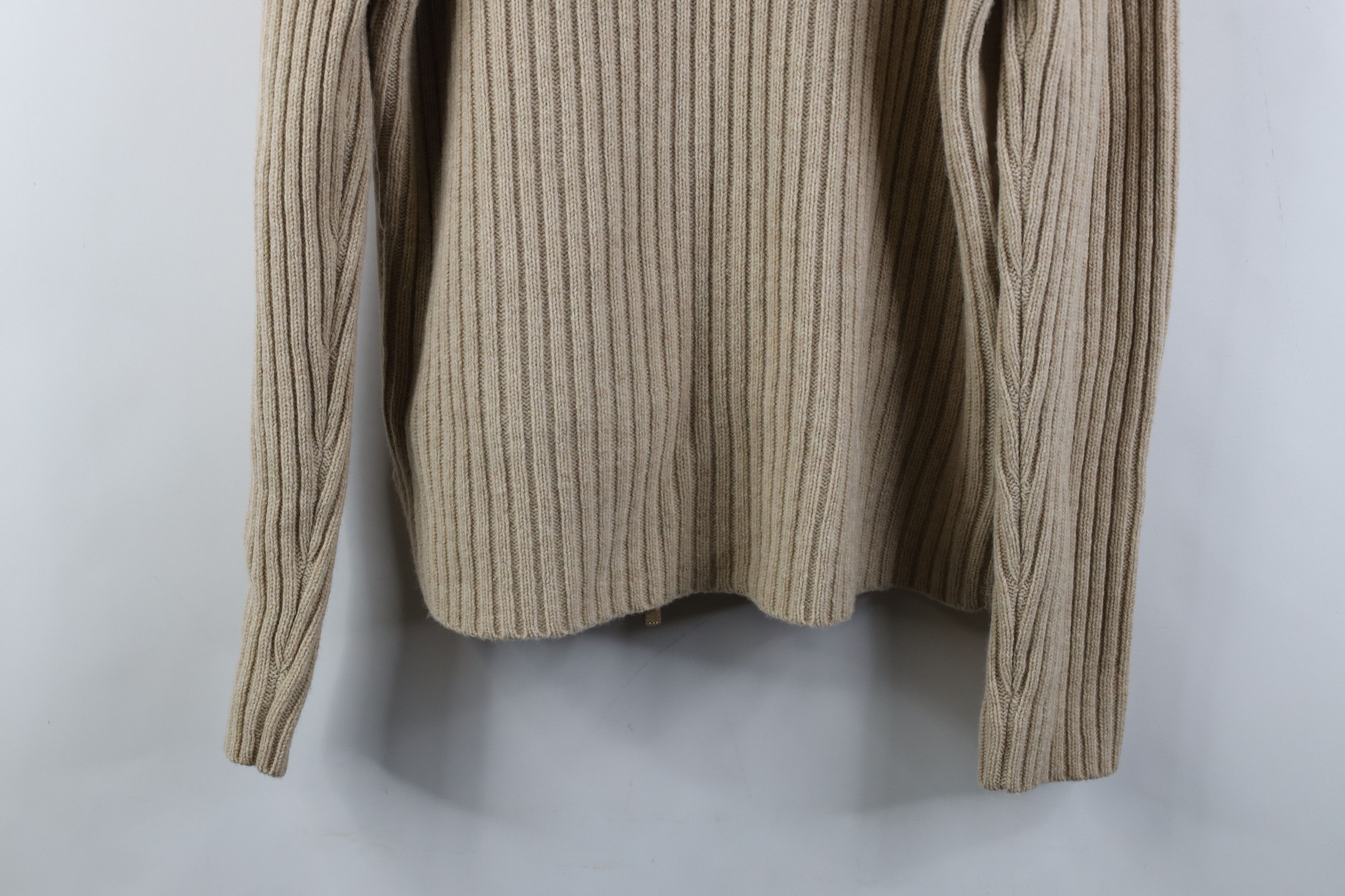 Ralph Lauren Vintage 90s Ralph Lauren Microfiber Sweater Jacket Beige Size XL / US 12-14 / IT 48-50 - 13 Thumbnail