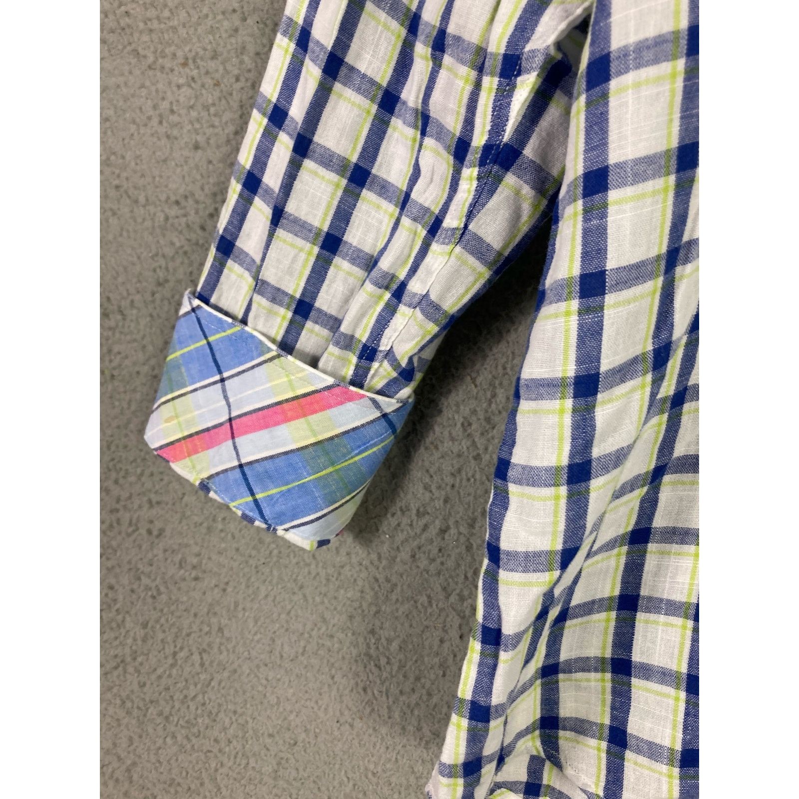 Tailorbyrd Tailorbyrd Men's Button Down Shirt White & Blue Plaid Size L Size US L / EU 52-54 / 3 - 5 Thumbnail