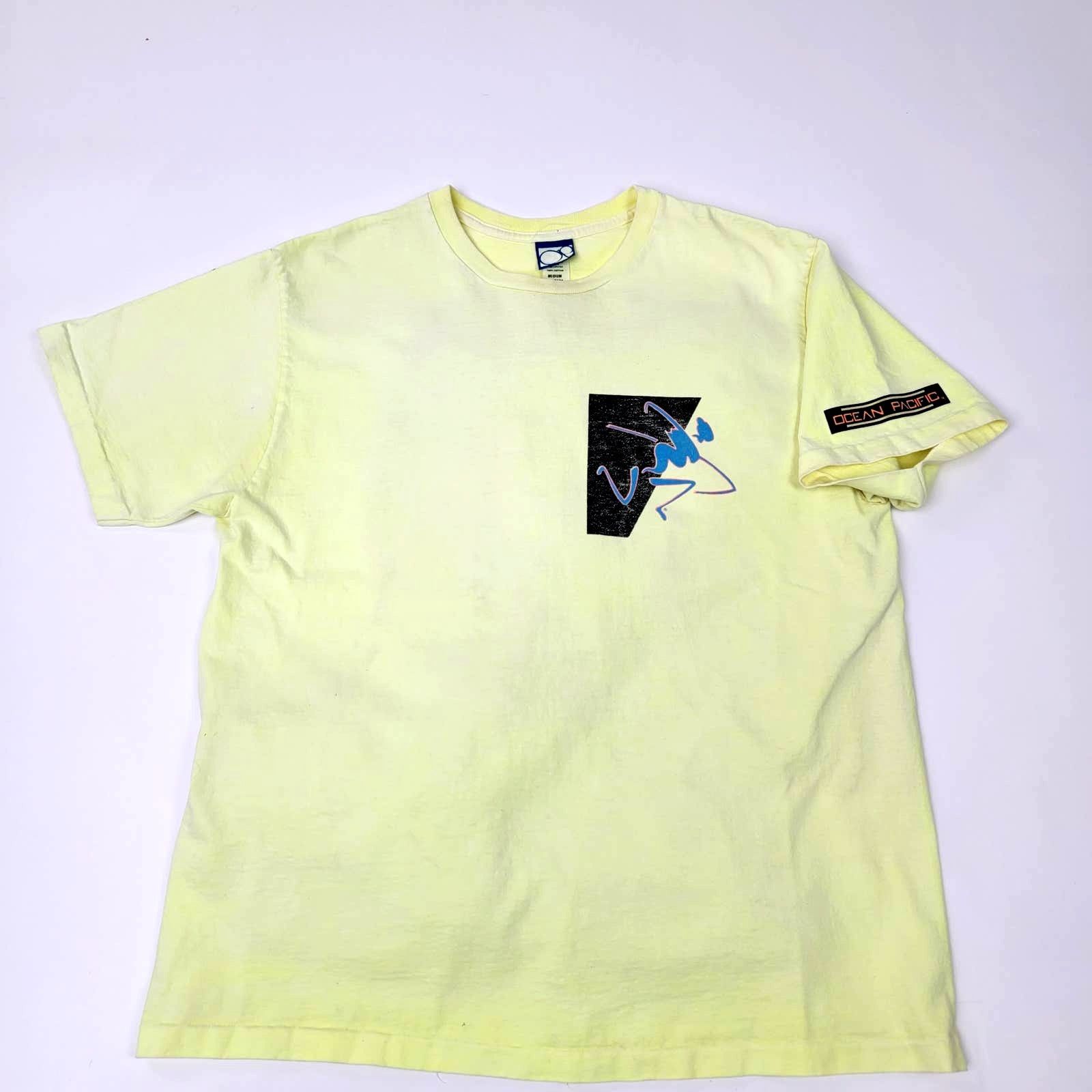 Vintage Rare Vintage 90s Neon Ocean Pacific Single Stitch Tee - M Size US M / EU 48-50 / 2 - 2 Thumbnail