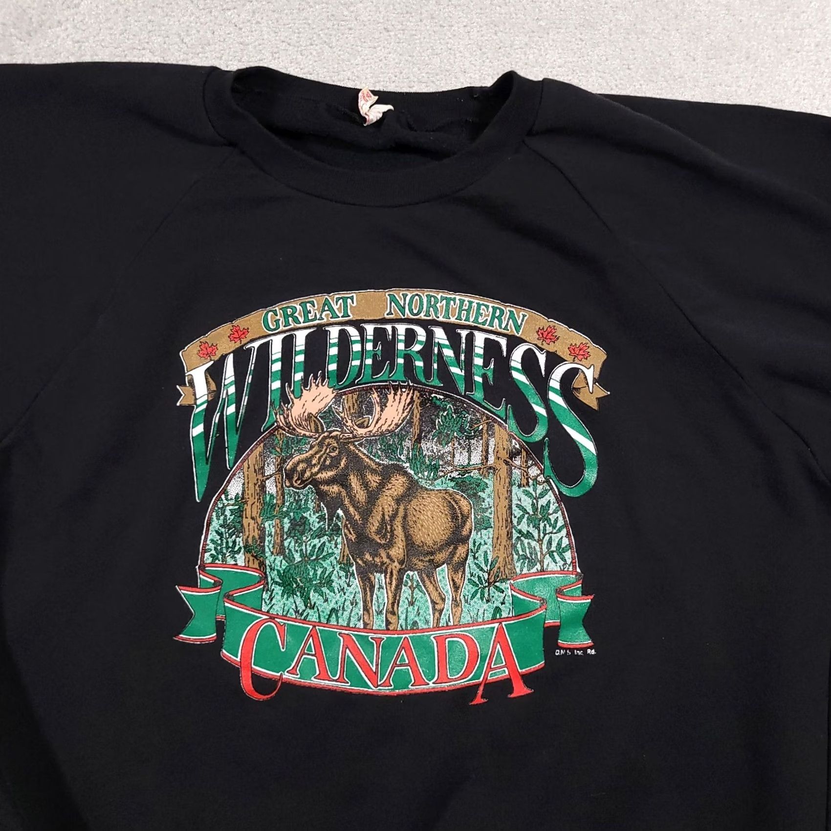 Greats VINTAGE 90s Streetwear Sweatshirt Mens XL Black Great Northern Wilderness Canada Sweatshirt Pullover Crew Neck Fleece Graphic Print Size US XL / EU 56 / 4 - 3 Thumbnail