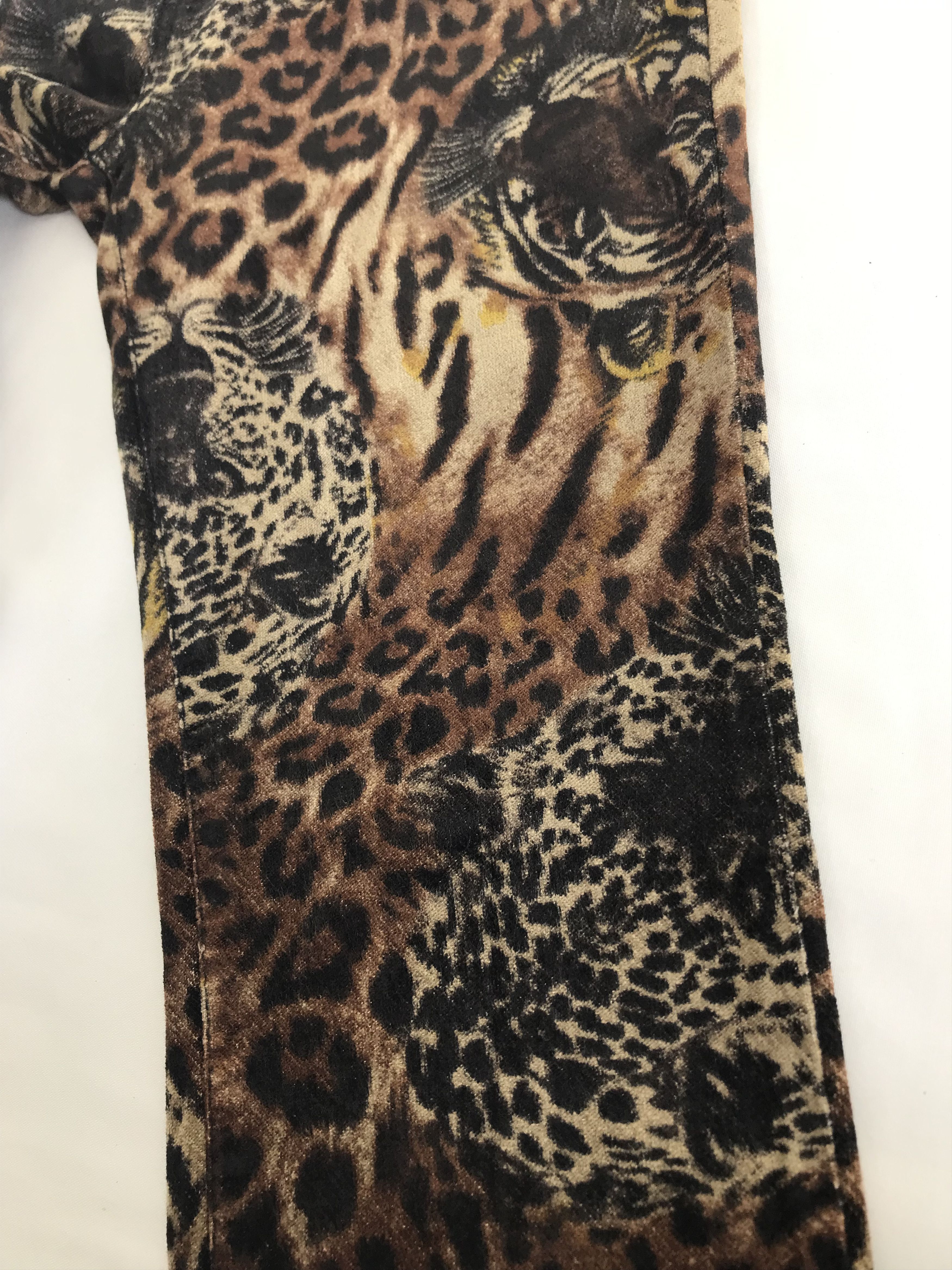 Japanese Brand Japanese Tiger & Leopard 3D Printed Velvet Skinny Pants Size 26" / US 2 / IT 38 - 10 Thumbnail