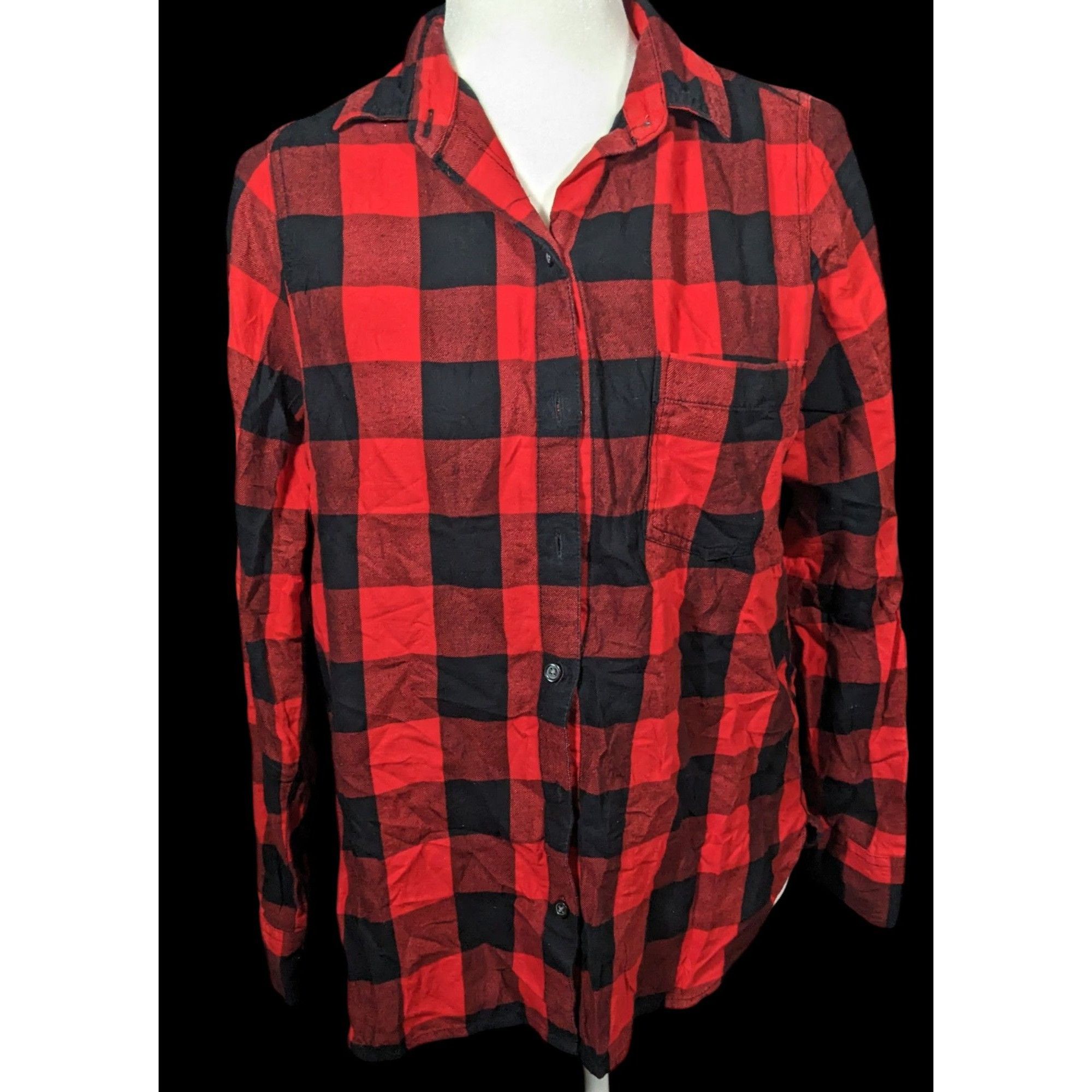 Old Navy Old Navy Grunge Red And Black Buffalo Plaid Button Down Top Size M / US 6-8 / IT 42-44 - 1 Thumbnail